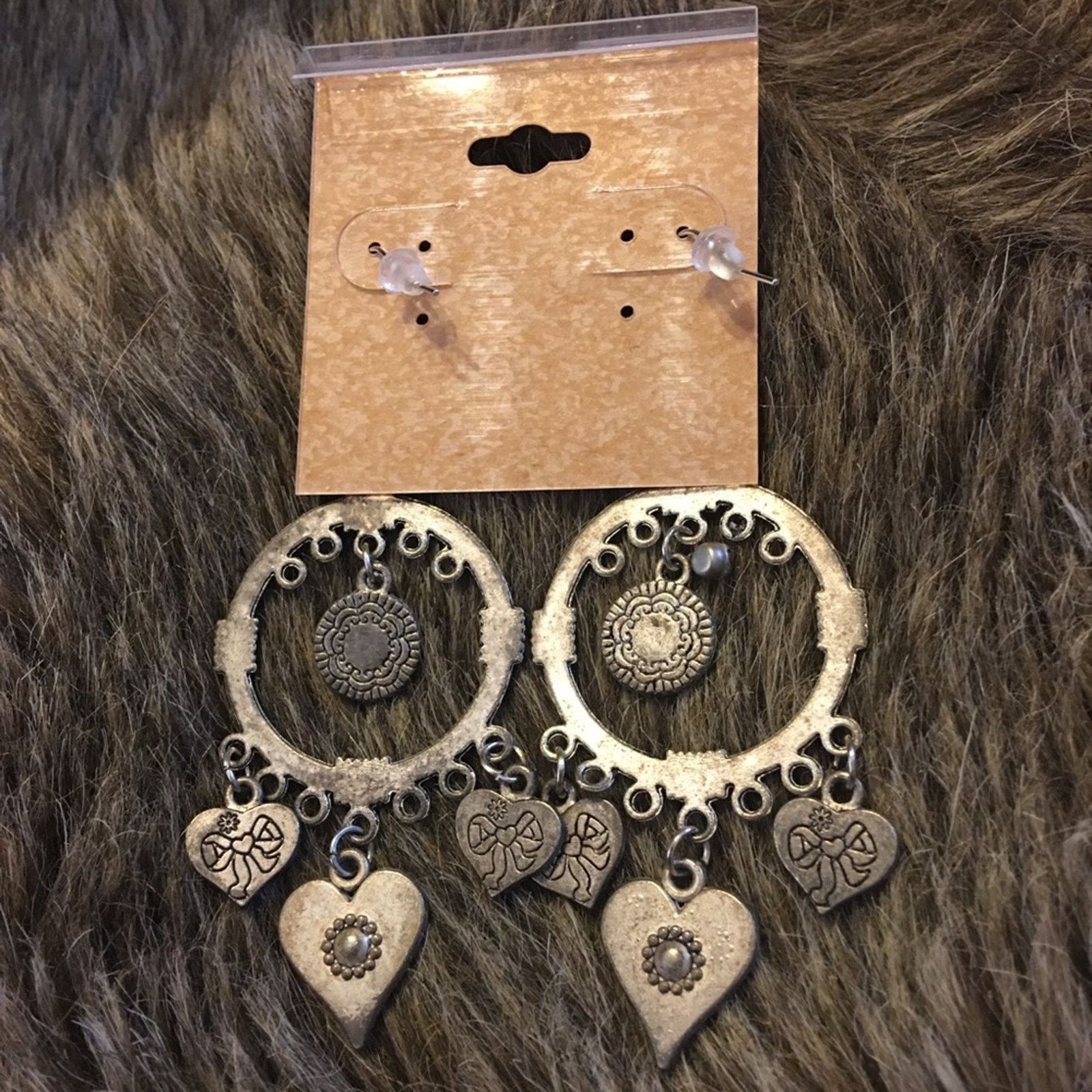 Jewelry Antique silver tone rhinestone accent earrings Size ONE SIZE - 3 Thumbnail