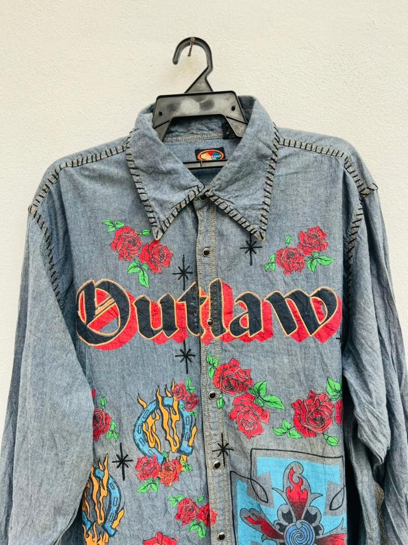 Japanese Brand Vintage Outlaw Martini Ranch Designer Fashion Style Size US XL / EU 56 / 4 - 3 Thumbnail