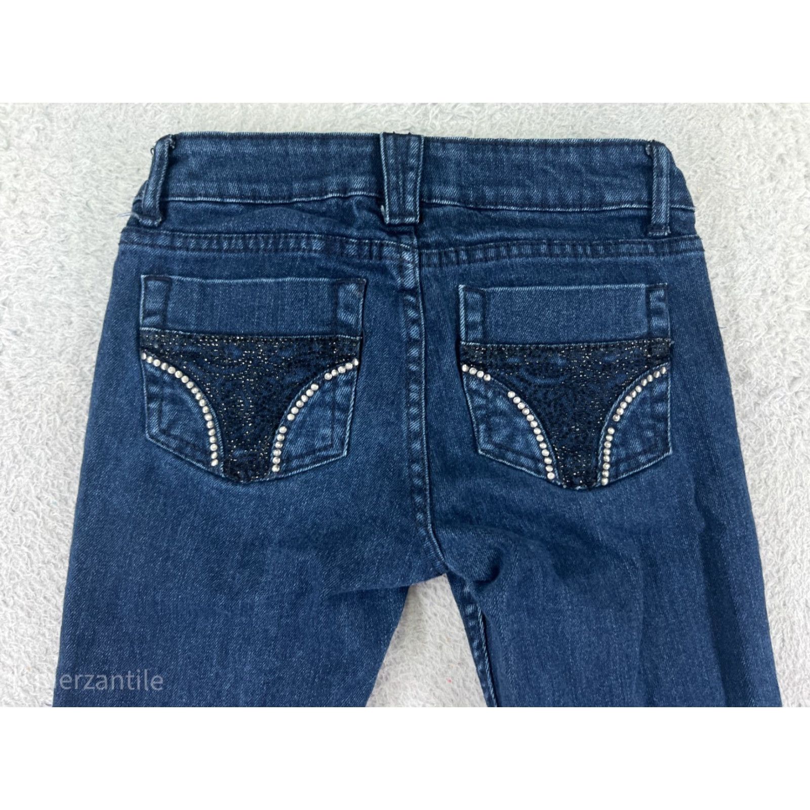 Denime YANUK Jeans Womens 25 Blue Denim Bootcut Dark Wash Low Rise Vintage No Size 42" / US 20 - 3 Thumbnail