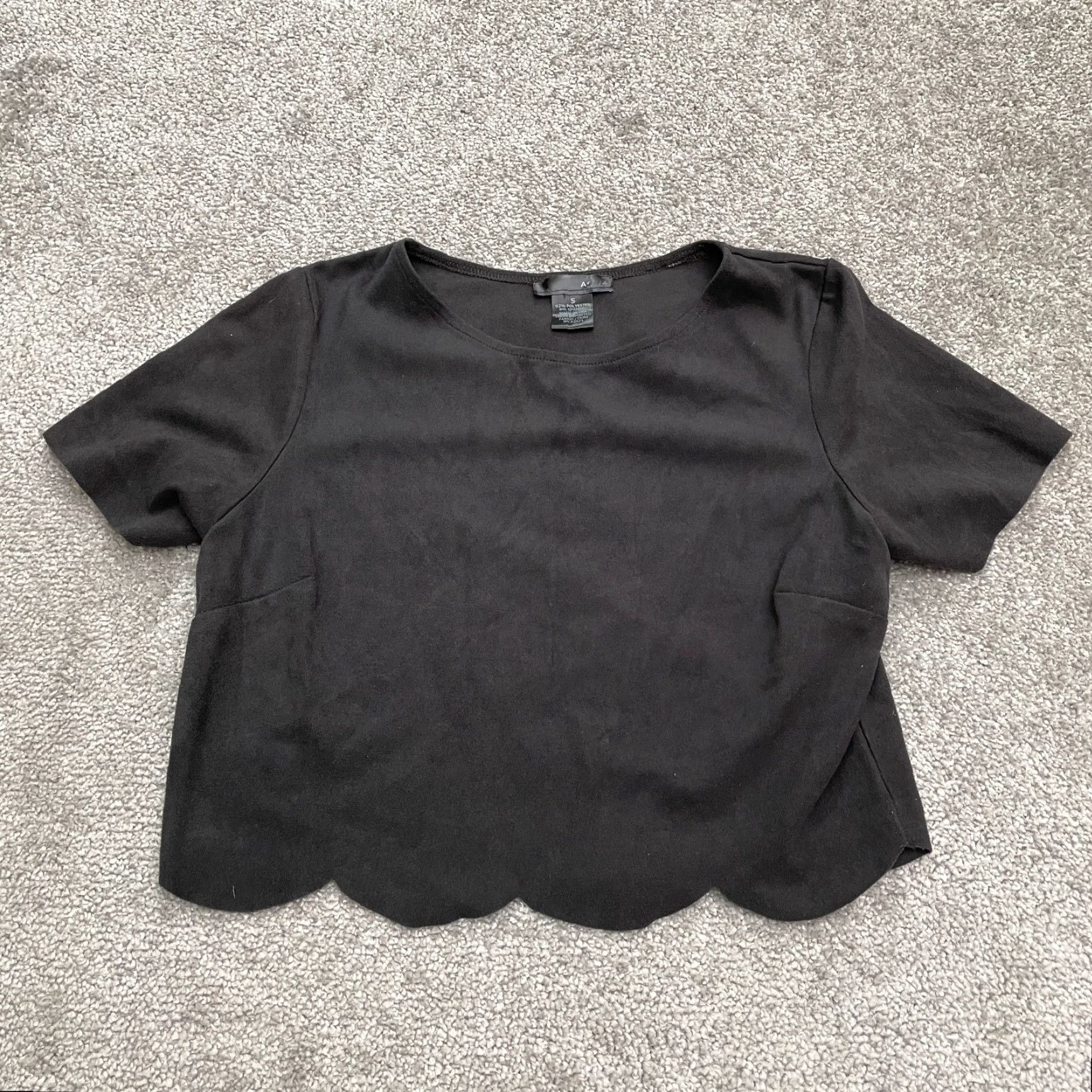 AQUA Aqua Blouse Womens Small Black Short Sleeve Classic Size S / US 4 / IT 40 - 2 Thumbnail