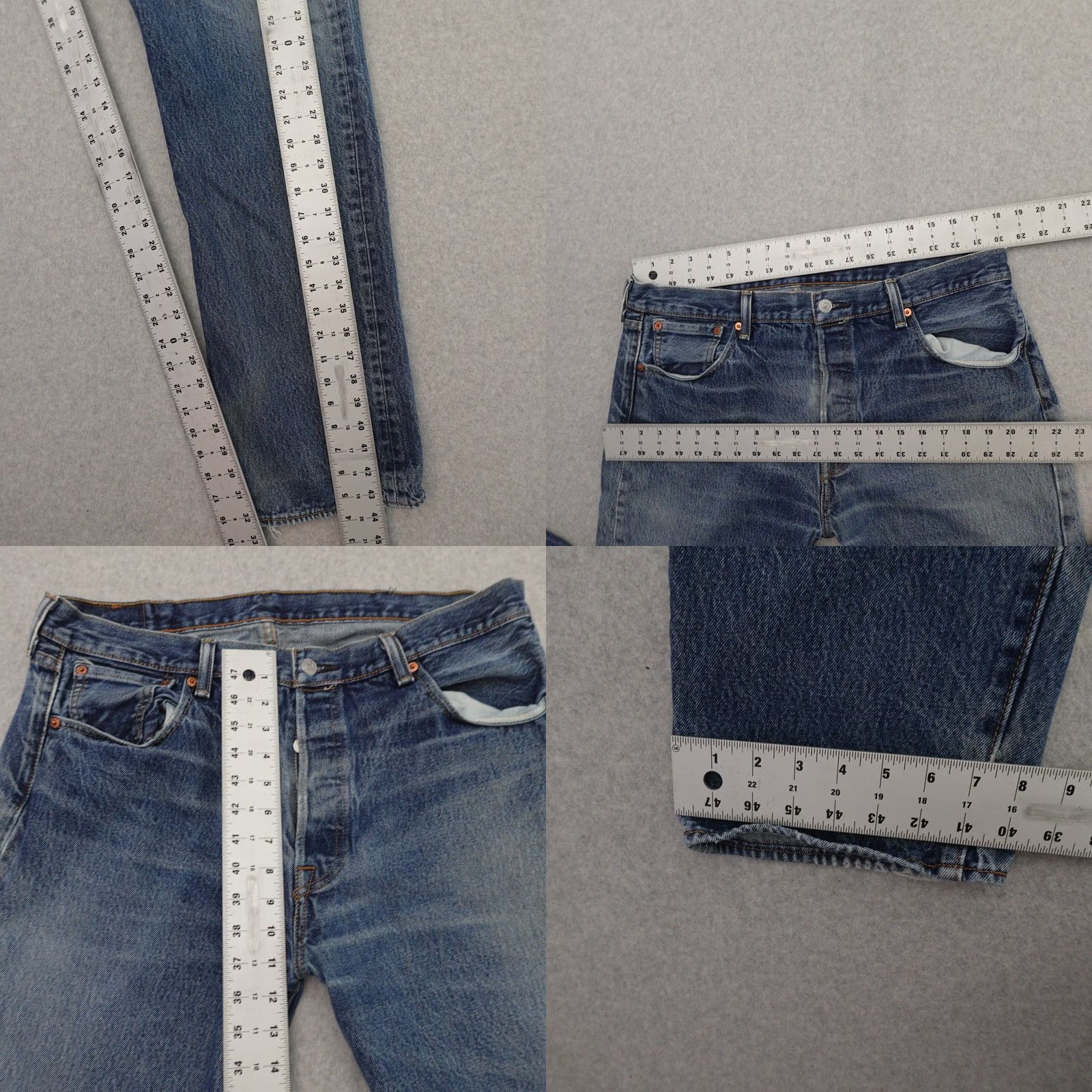 Levi's VINTAGE Levi's 501 Jeans Mens 38 Blue Denim Button Fly Straight Jeans Mens 38 Inseam 32 Blue Size US 38 / EU 54 - 8 Thumbnail