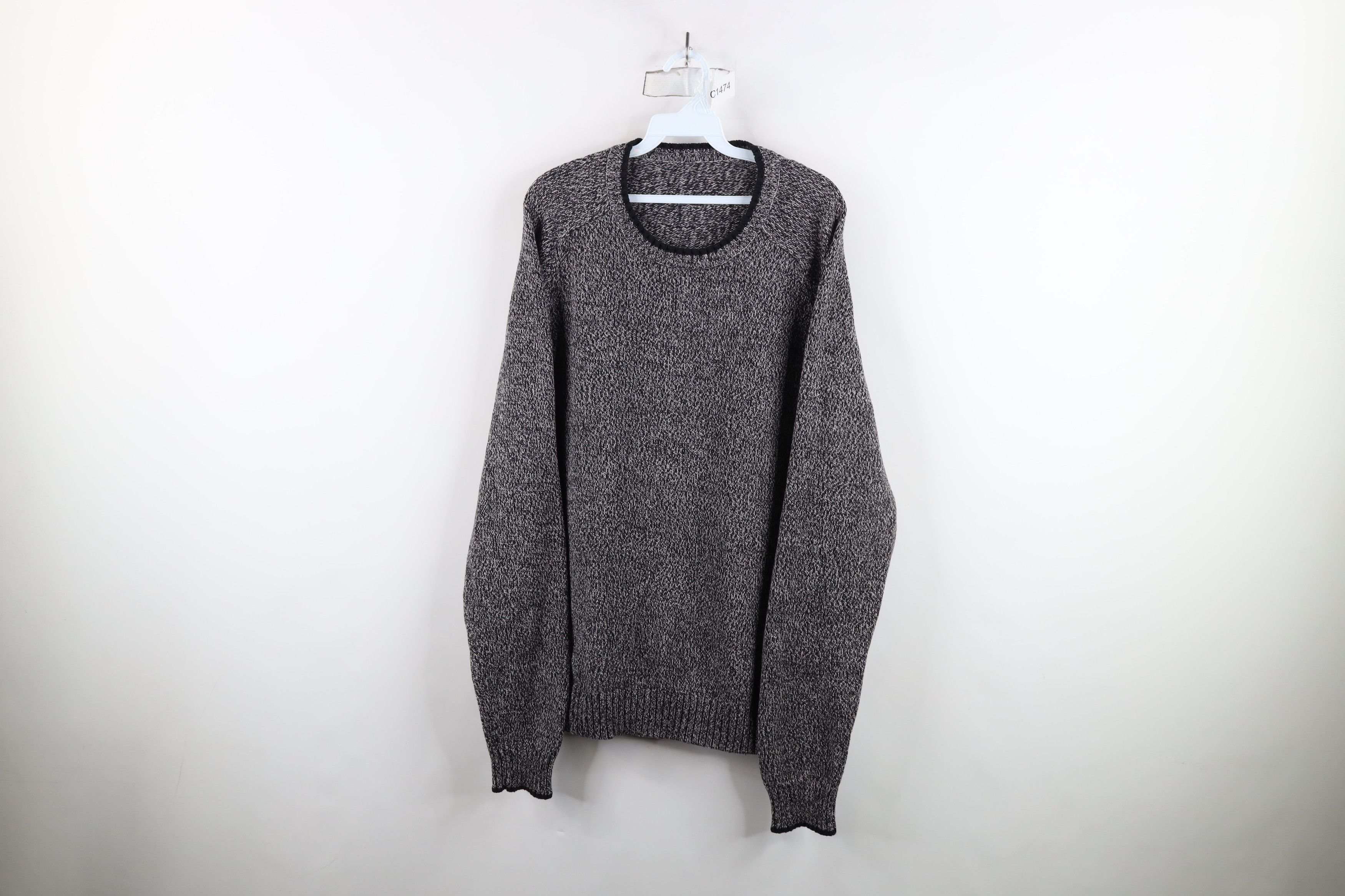 Vintage Vintage 90s Streetwear Heavyweight Crewneck Sweater Gray Size US XL / EU 56 / 4 - 1 Thumbnail