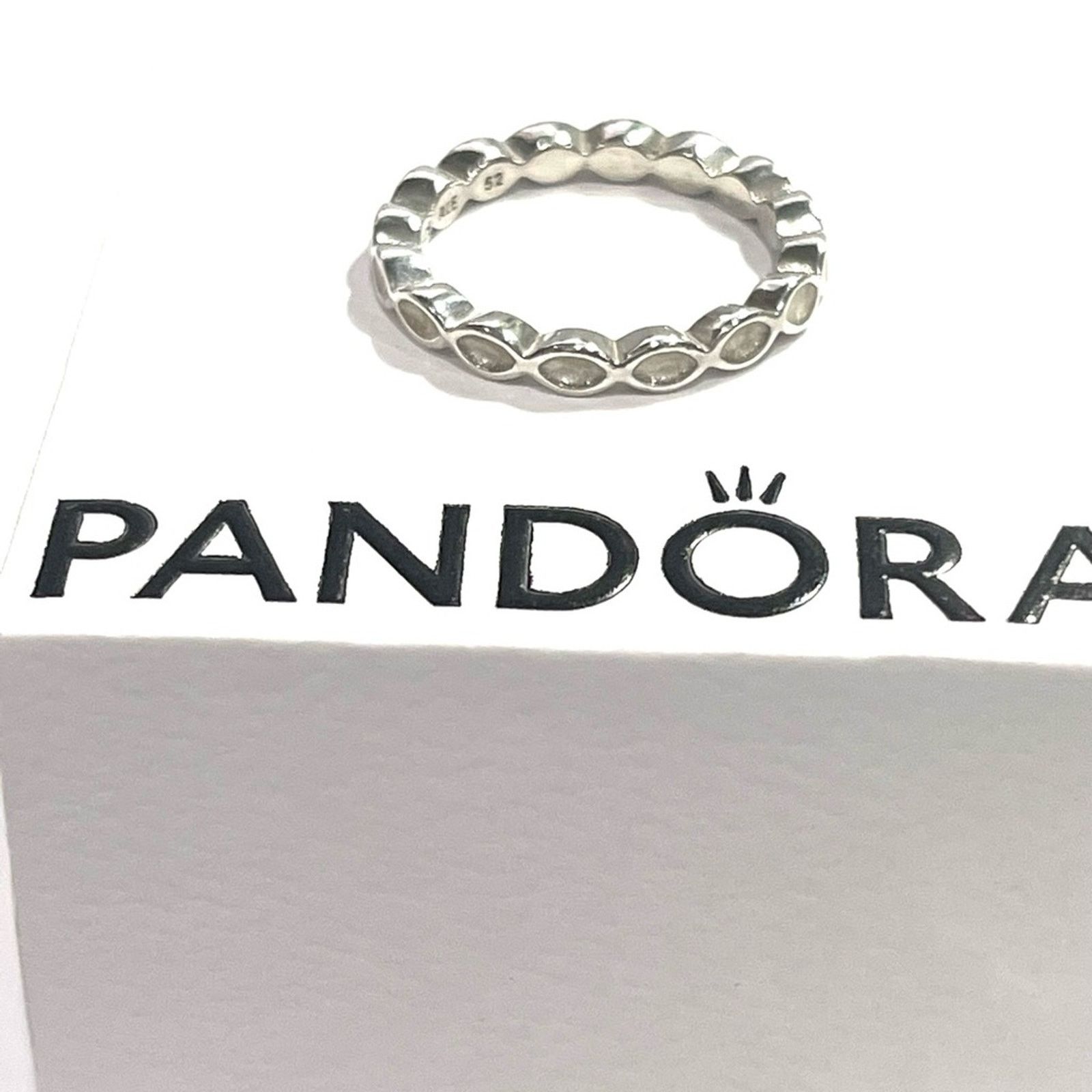 pandora PANDORA Faith Stackable Ring with White Enamel - 190884EN23 Size ONE SIZE - 3 Thumbnail