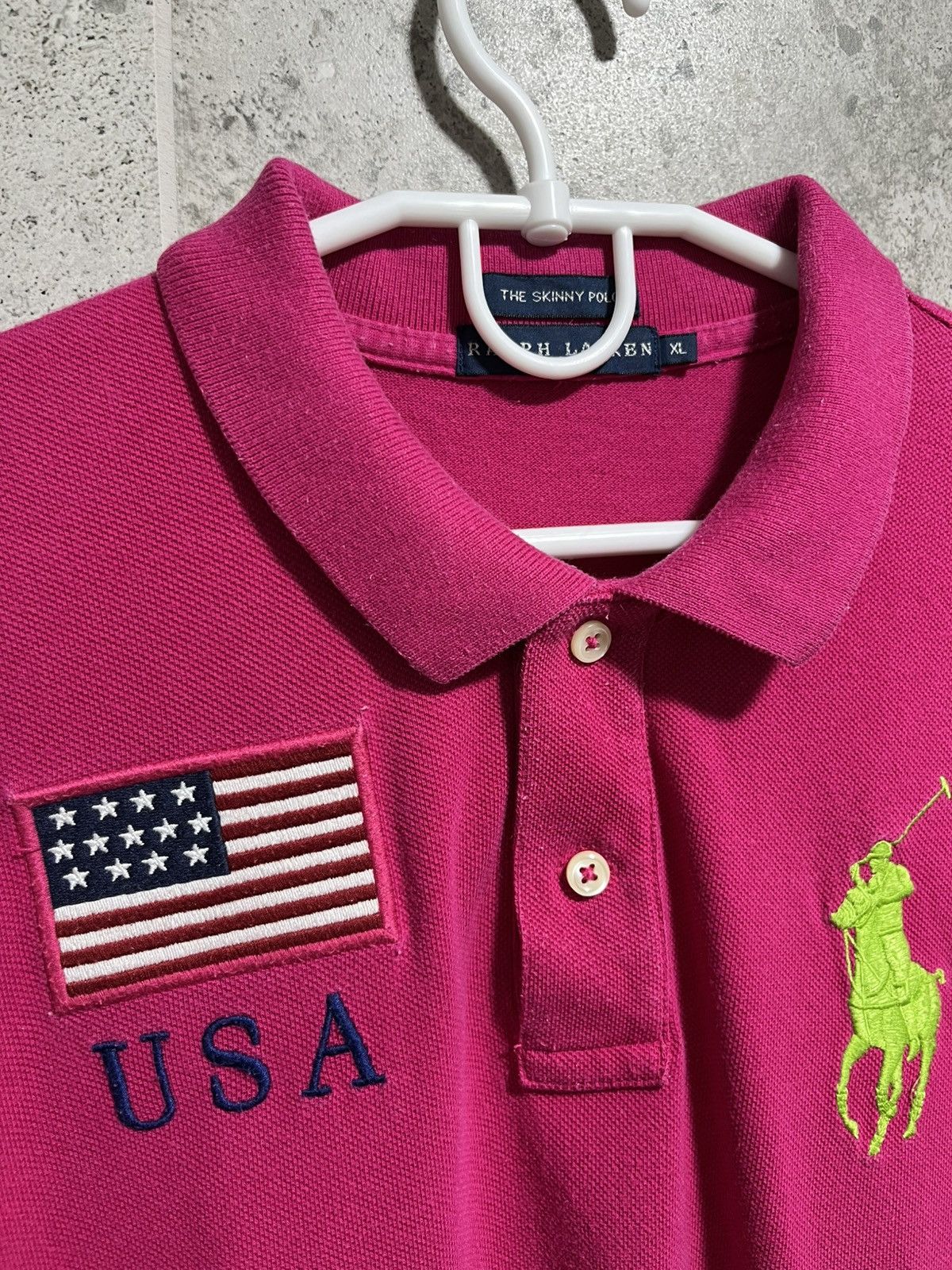 Polo Ralph Lauren × Vintage Polo Ralph Lauren Skinny Polo Shirt Women's Pink Size XL Size XL / US 12-14 / IT 48-50 - 6 Thumbnail