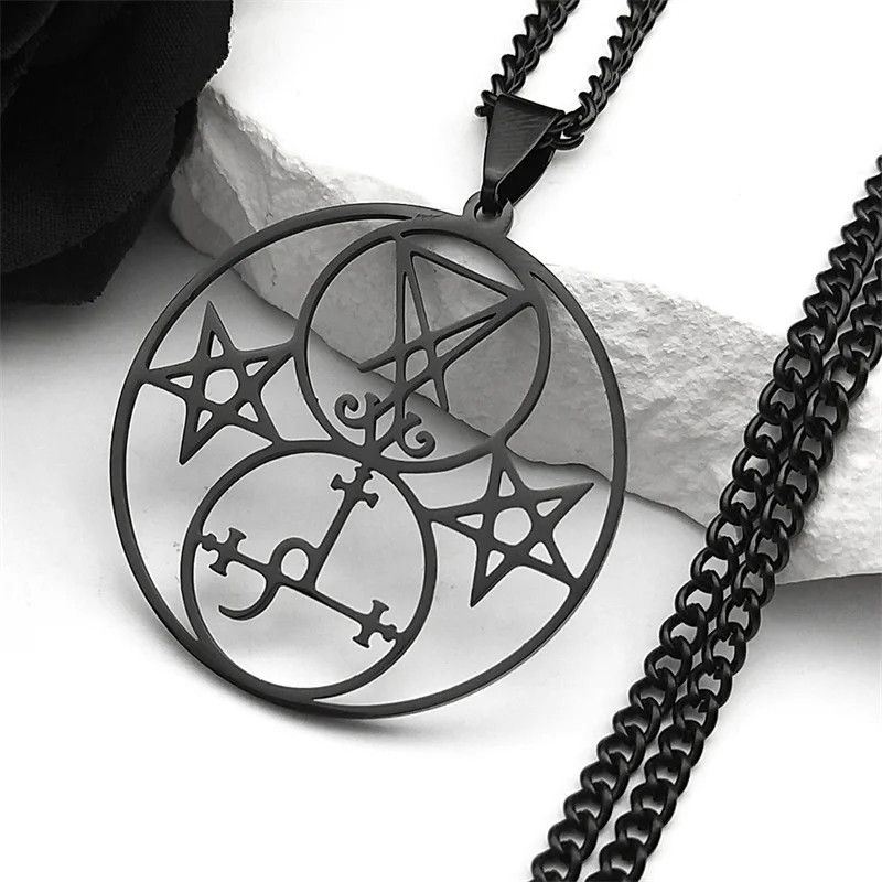Jewelry Satan Demon Hollow Pentagram Pendant Charms Necklace Emblem Size ONE SIZE - 1 Thumbnail