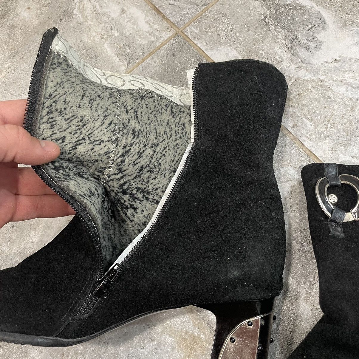 Japanese Brand 41 Boots heels Vintage Opium rock goth silver shoes mettalic Size US 11 / IT 41 - 5 Thumbnail
