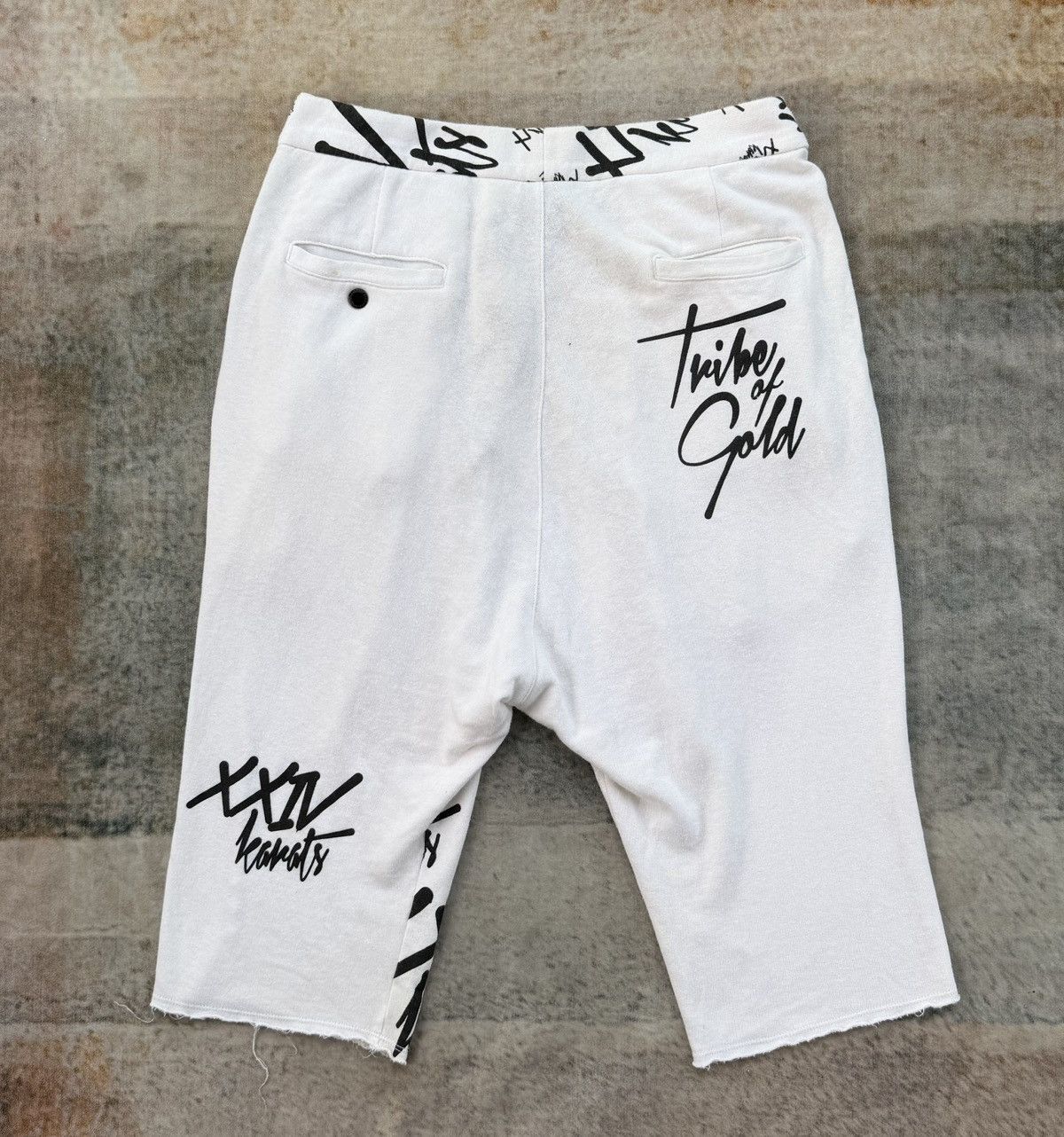 Japanese Brand 24 Karats Hoodie Set White Tribal Streetwear Shorts Set Size US L / EU 52-54 / 3 - 13 Thumbnail