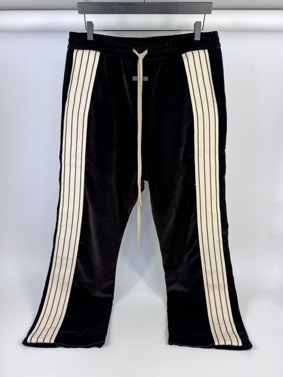 Fear of God Forum Striped Canvas-Trimmed Velvet Track Pants Size US 34 / EU 50 - 1 Thumbnail