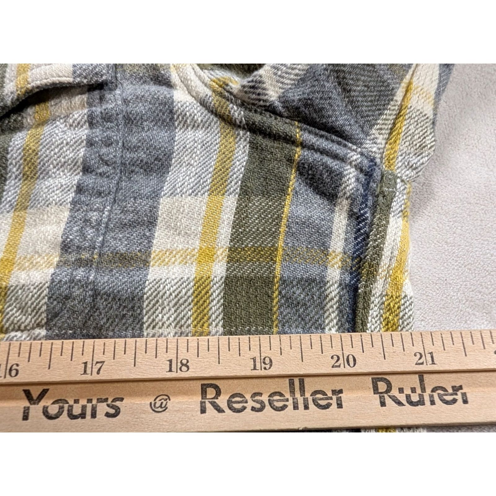 Vintage L.L. Bean Shirt Mens M Signature Flannel Plaid Slim Button Cotton Green Gray Size US M / EU 48-50 / 2 - 7 Thumbnail
