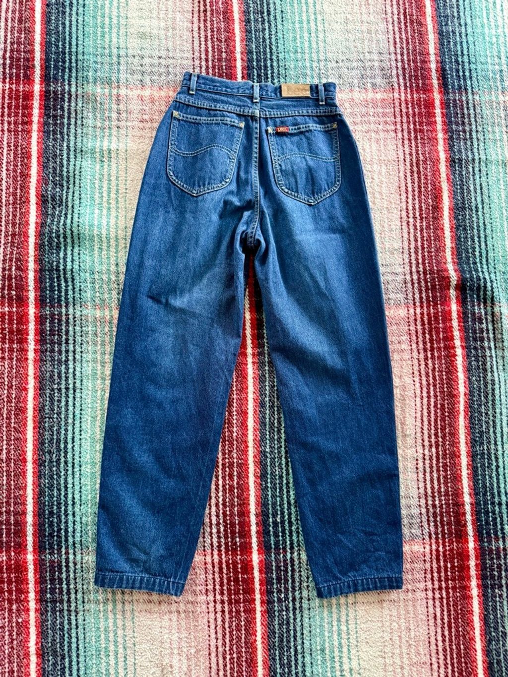 Lee 70s Lee Pleated Tapered Medium Wash Jeans 25x29 Size 25" / US 0 / IT 36 - 3 Thumbnail