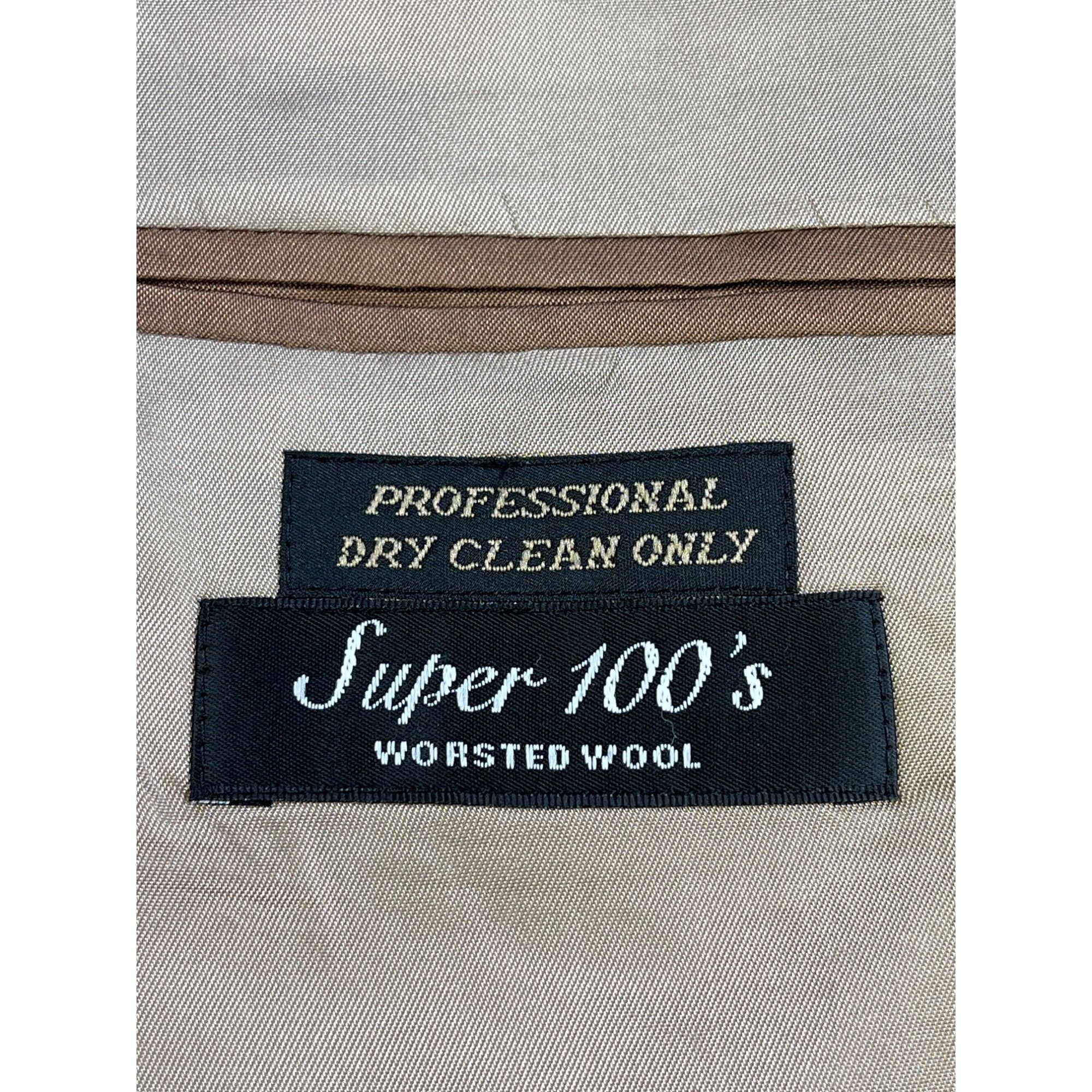 Haspel Haspel Men's Tan 100% Wool Blazer Size 40S SKU 6063 Size 40S - 6 Thumbnail