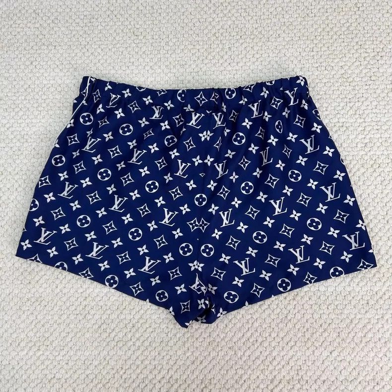 Louis Vuitton Louis Vuitton Silk Blue Full Print Shorts Size 37" - 3 Thumbnail