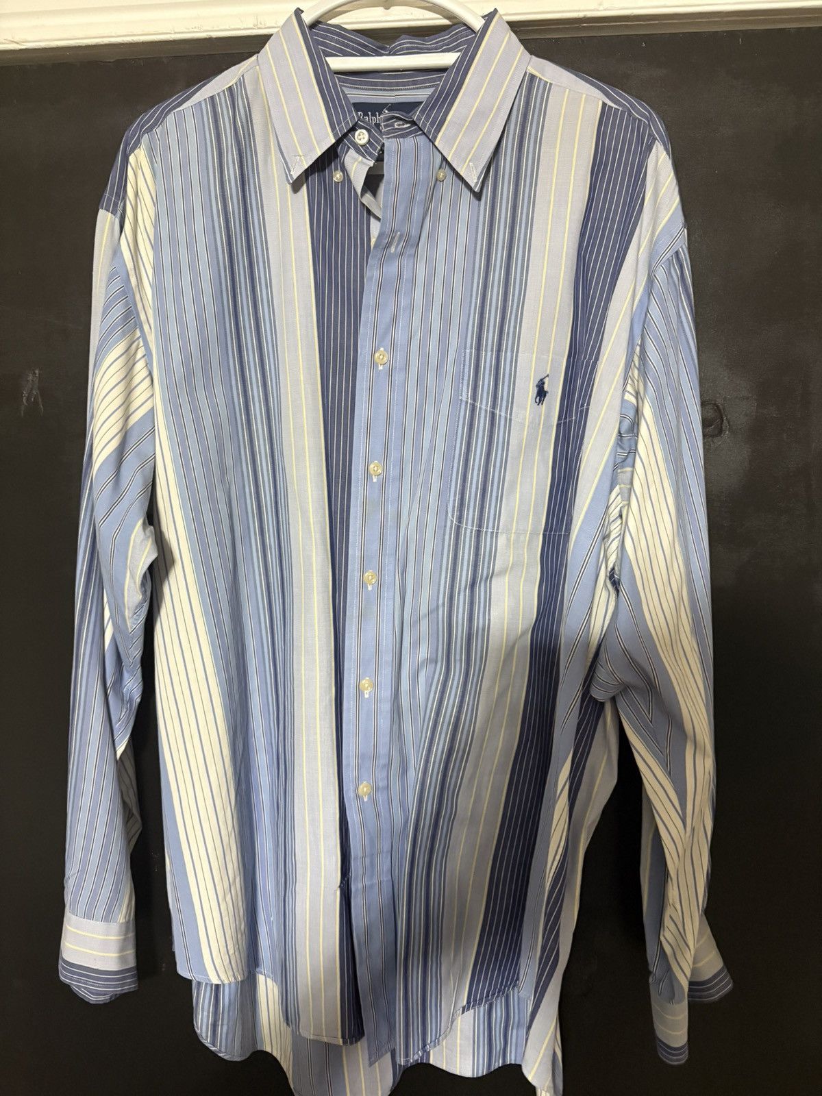 Ralph Lauren Ralph Lauren dress shirt blue stripes button collar XL Size US XL / EU 56 / 4 - 1 Thumbnail