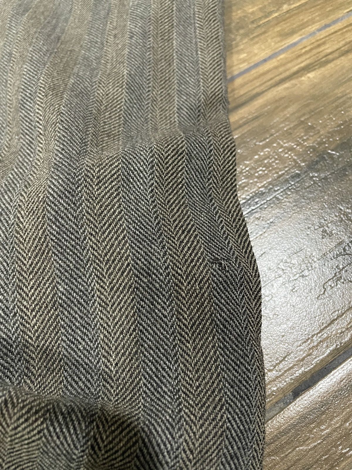 Dries Van Noten High Waist Grey Wool Herringbone Wide Cargo Pants Trousers Size US 31 - 23 Thumbnail