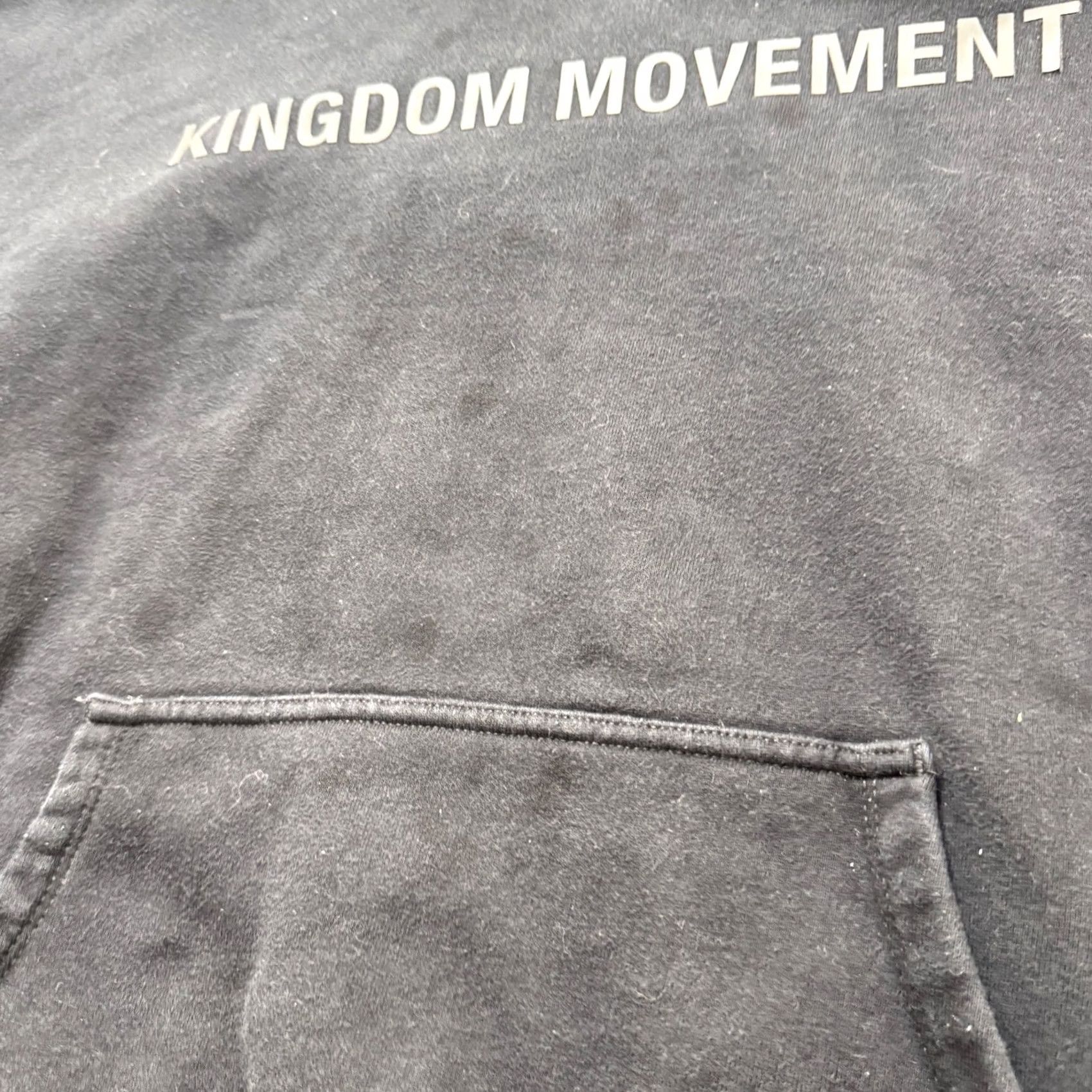The Unbranded Brand Kingdom Movement Hoodie Mens Large Black 100% Cotton Pullover Grunge Stained Distressing Fade Pre-owned Size US L / EU 52-54 / 3 - 7 Thumbnail