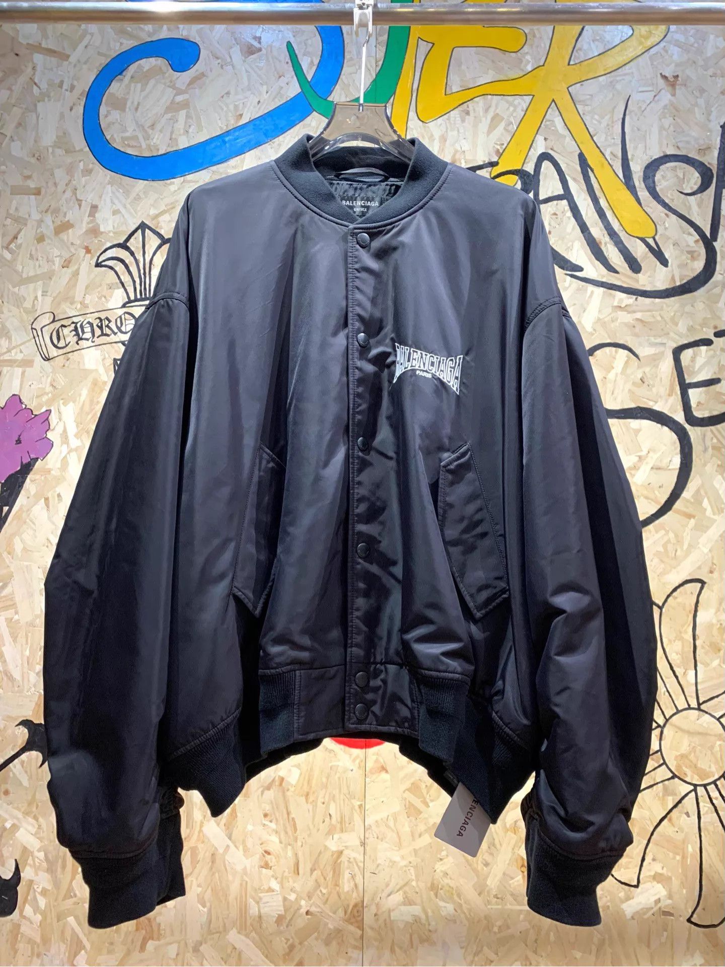 Balenciaga Balenciaga Embroidered Letter Baseball Jacket L Size US L / EU 52-54 / 3 - 1 Thumbnail