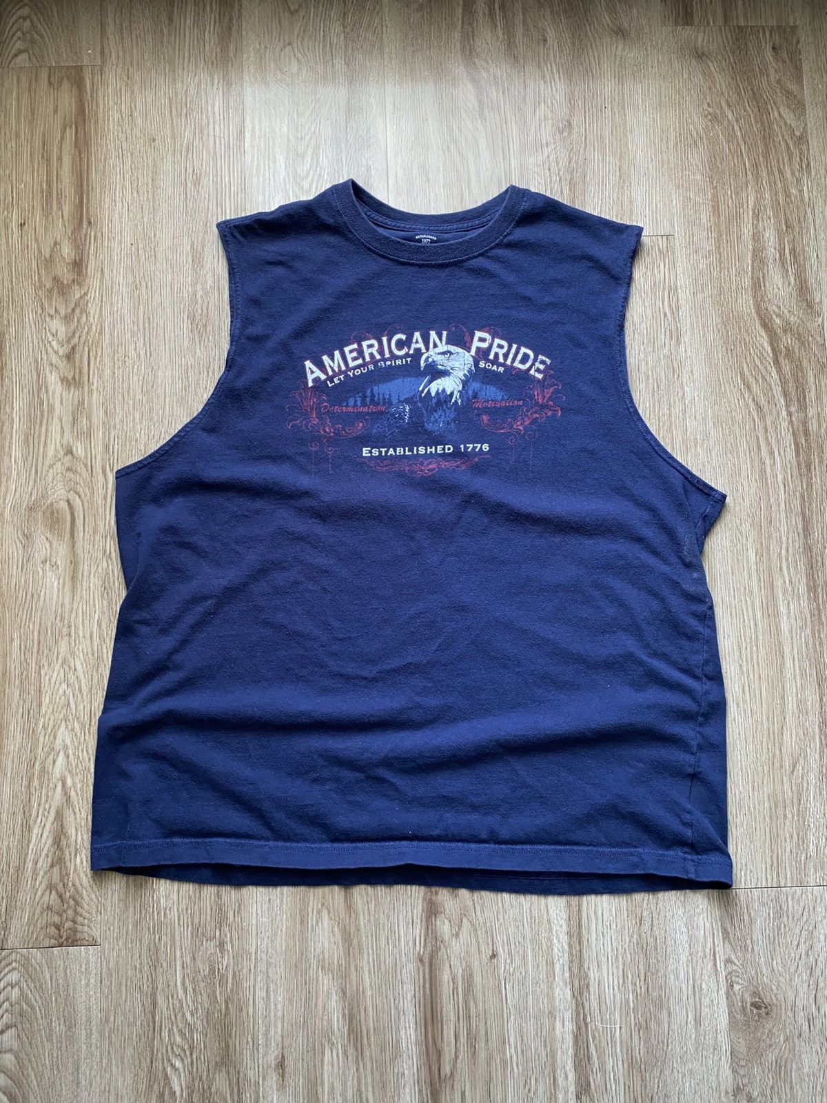 Vintage AMERICAN PRIDE EAGLE CUT OFF SLEEVELESS TEE Size US XL / EU 56 / 4 - 1 Thumbnail