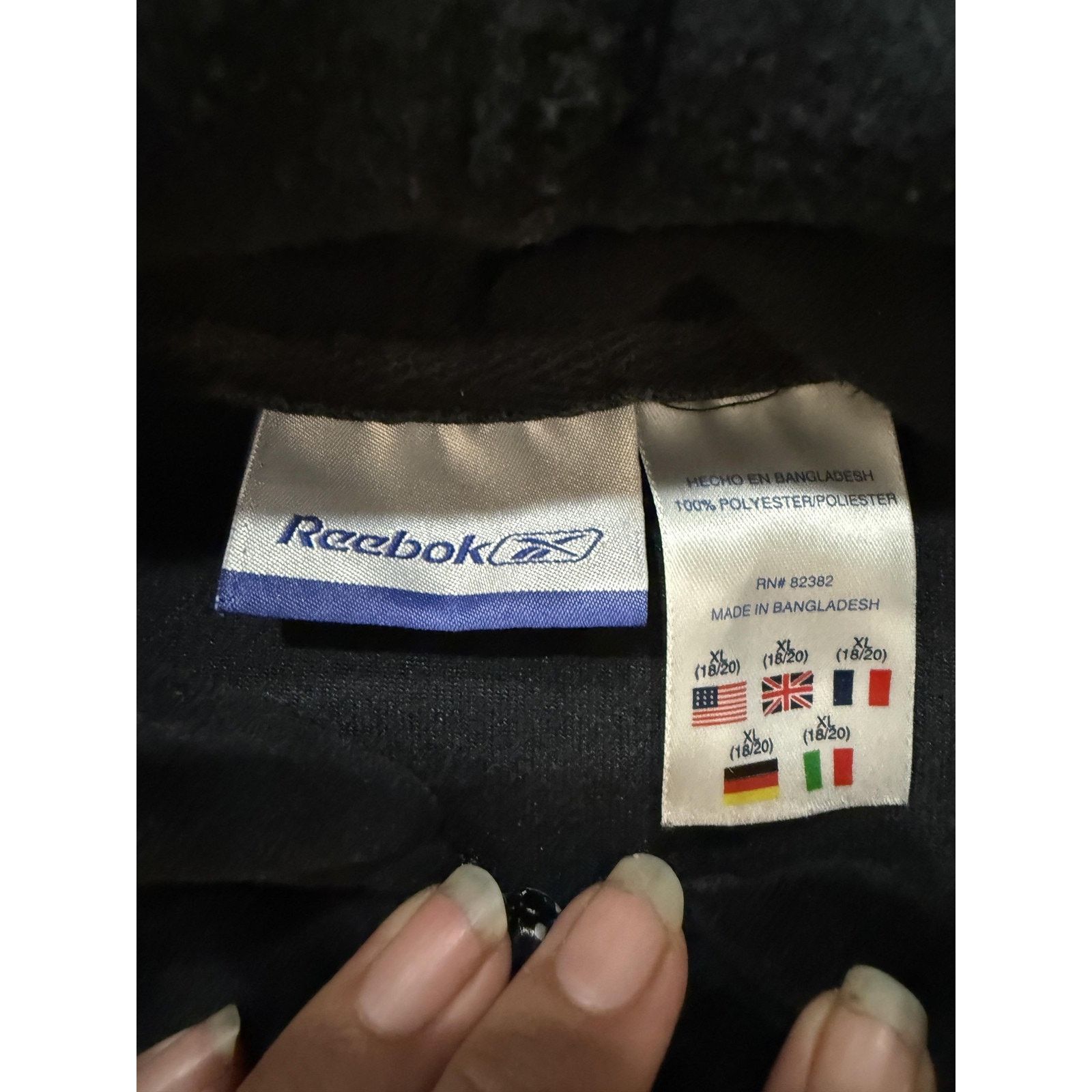 Reebok Reebok Y2K Hoodie Women SM Black Velour Zip Up Jacket Stripe Size S / US 4 / IT 40 - 3 Thumbnail