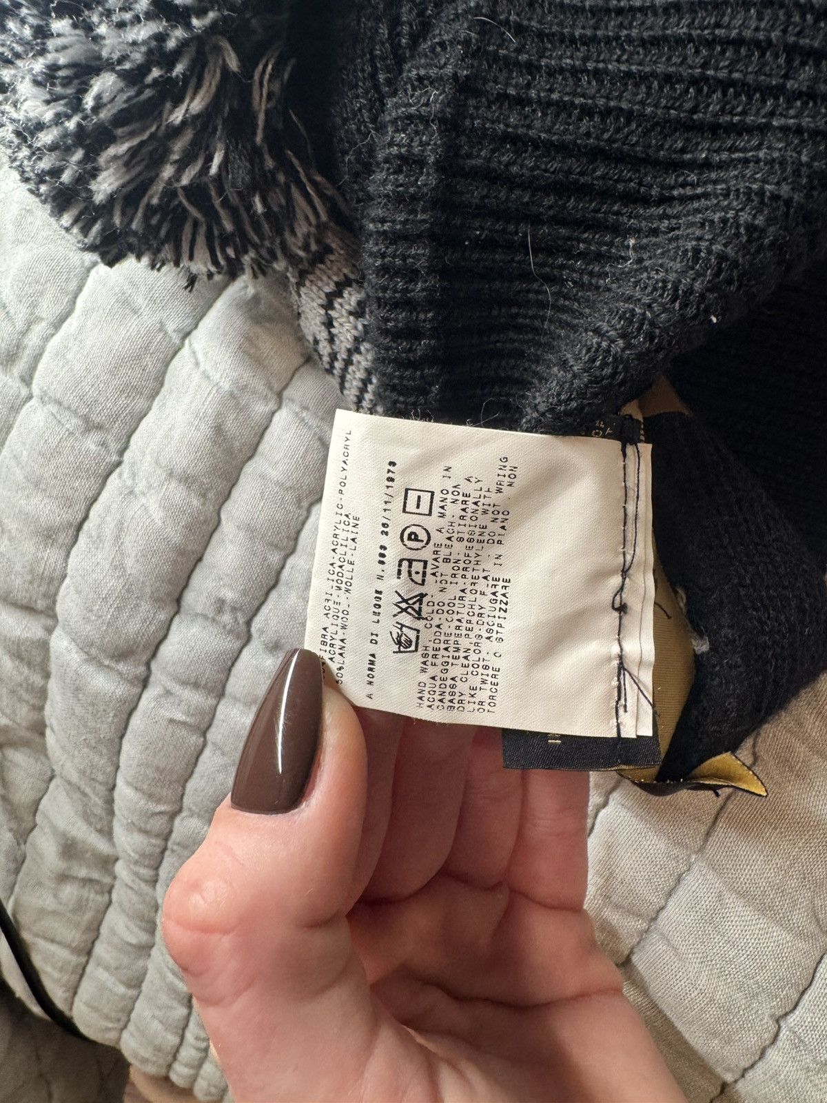 Just Cavalli Just Cavalli Y2K Logo Print Pom Pom Beanie Size ONE SIZE - 5 Thumbnail