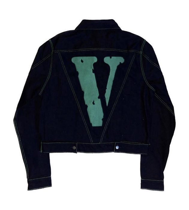 Vlone Vlone Friends Denim Jacket Black Green Brand New Size Large