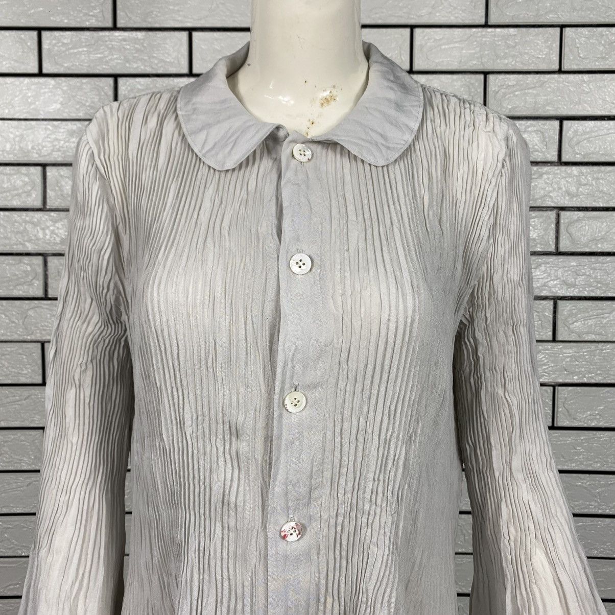 Comme des Garcons 🔥VINTAGE TRICOT COMME DES GARCONS PLEATED BUTTON BLOUSE Size M / US 6-8 / IT 42-44 - 3 Thumbnail