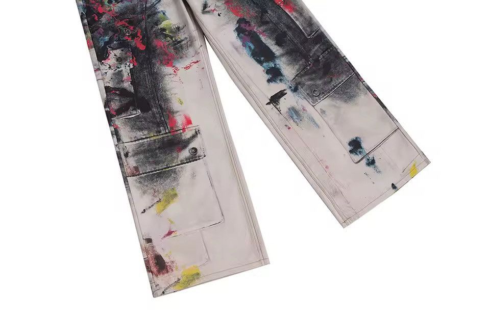 Jean Streetwear Washed 3D Printed Graffiti Baggy Straight Jeans Size US 30 / EU 46 - 6 Thumbnail