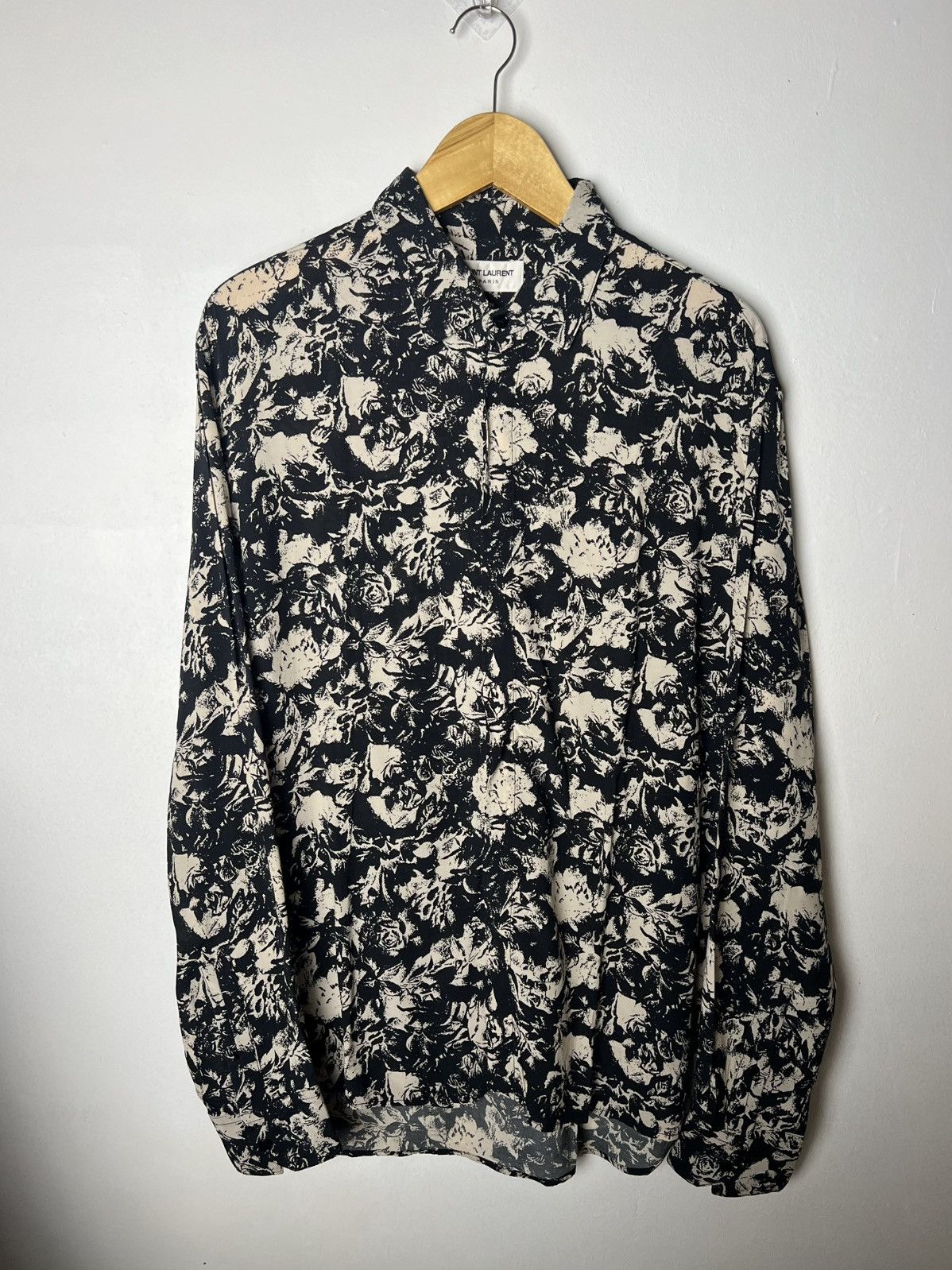 Saint Laurent Paris Saint Laurent Floral Silk Shirt Size US L / EU 52-54 / 3 - 2 Thumbnail