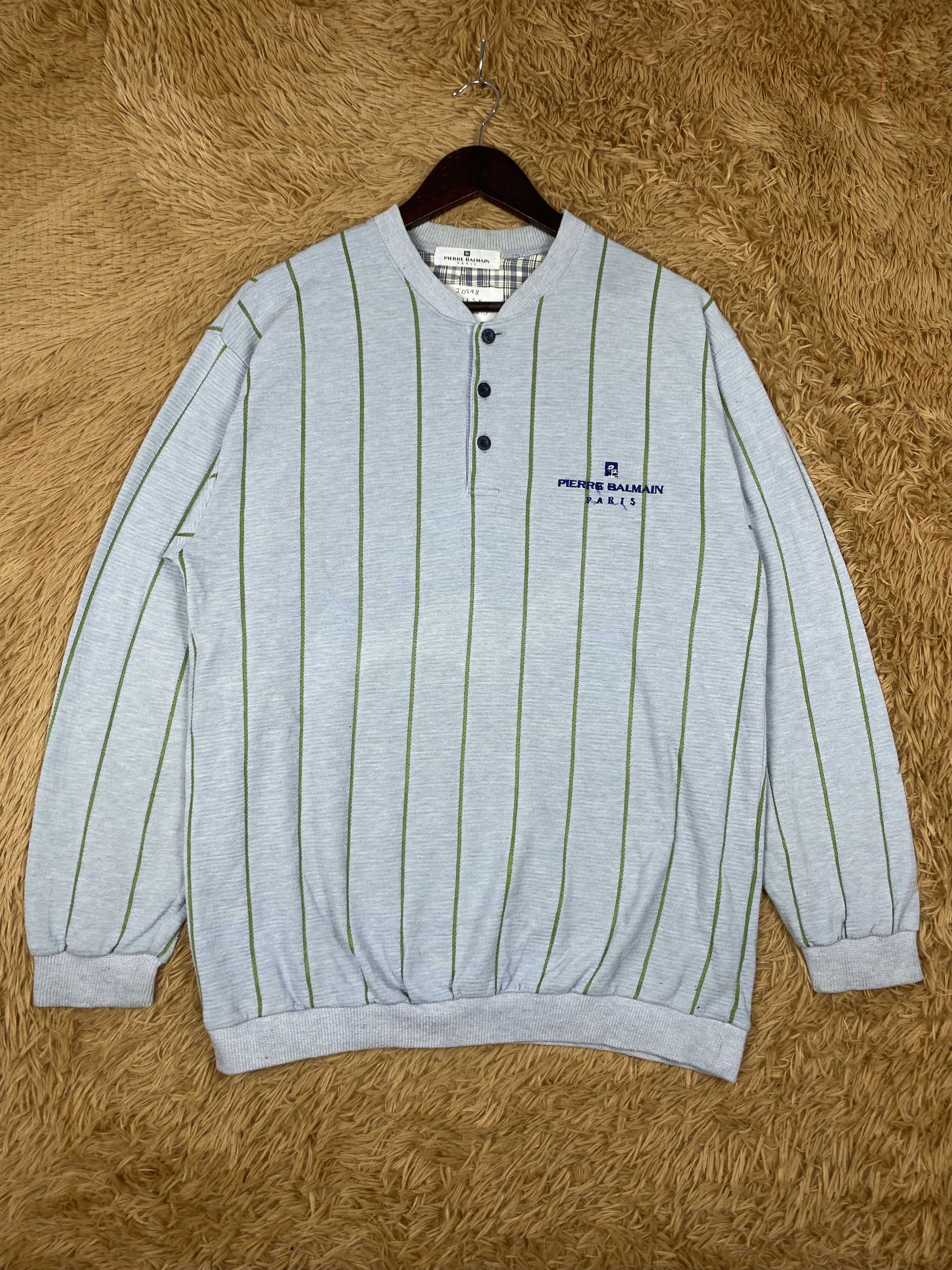 Pierre Balmain Vintage Pierre Balmain Half Button Sweatshirts DJ0598 Size US S / EU 44-46 / 1 - 1 Thumbnail