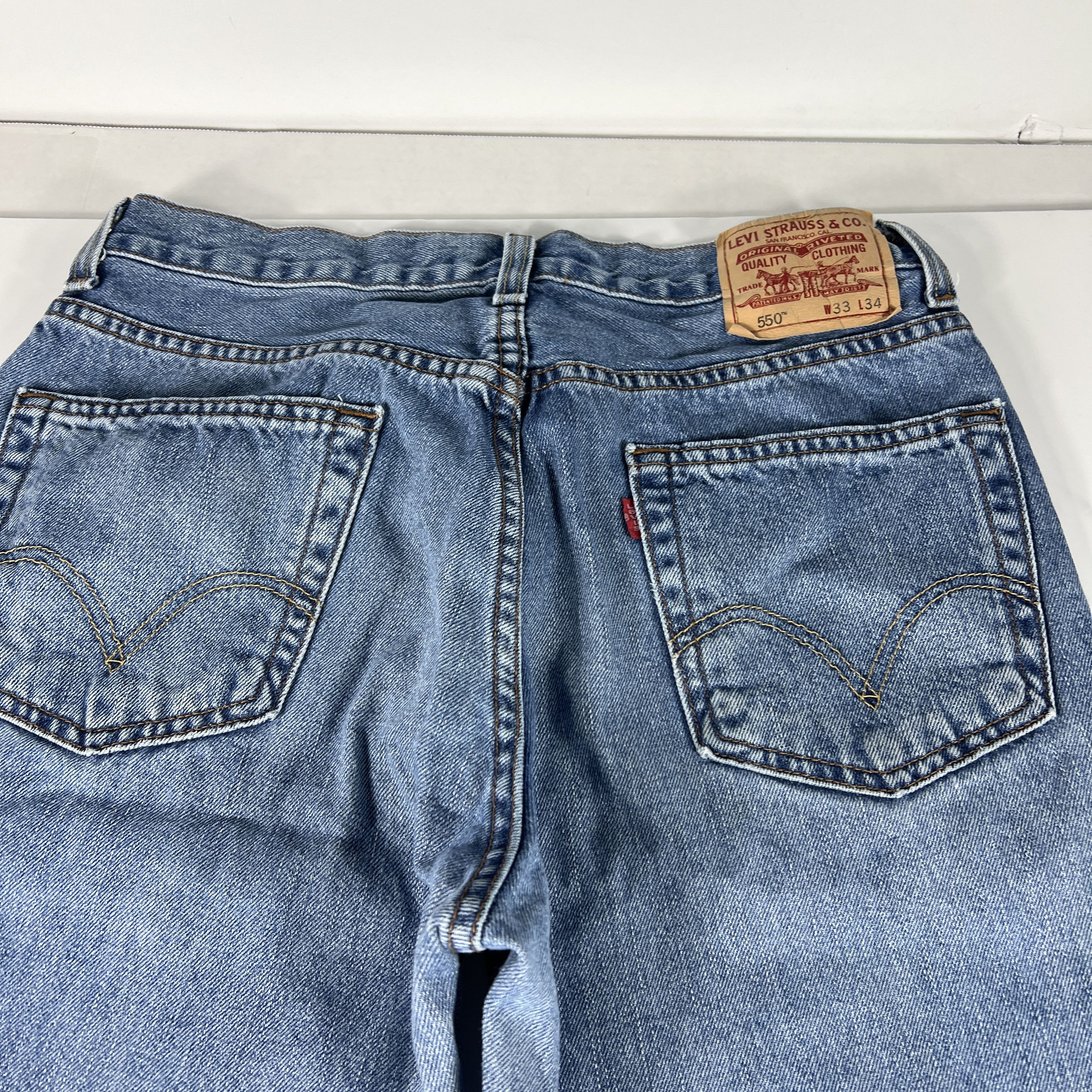 Levi's Y2K Levi's Jeans 550 Relaxed Fit Blue Faded Cotton Denim Size US 33 - 13 Thumbnail