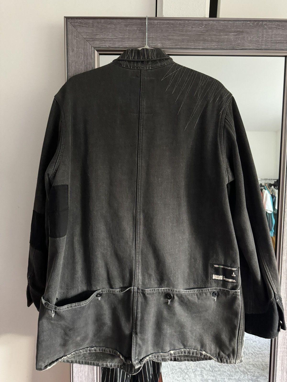 Neighborhood NEIGHBORHOOD SAVAGE DENIM WASHED AND REPAIRED CHORE COAT Size US L / EU 52-54 / 3 - 2 Thumbnail