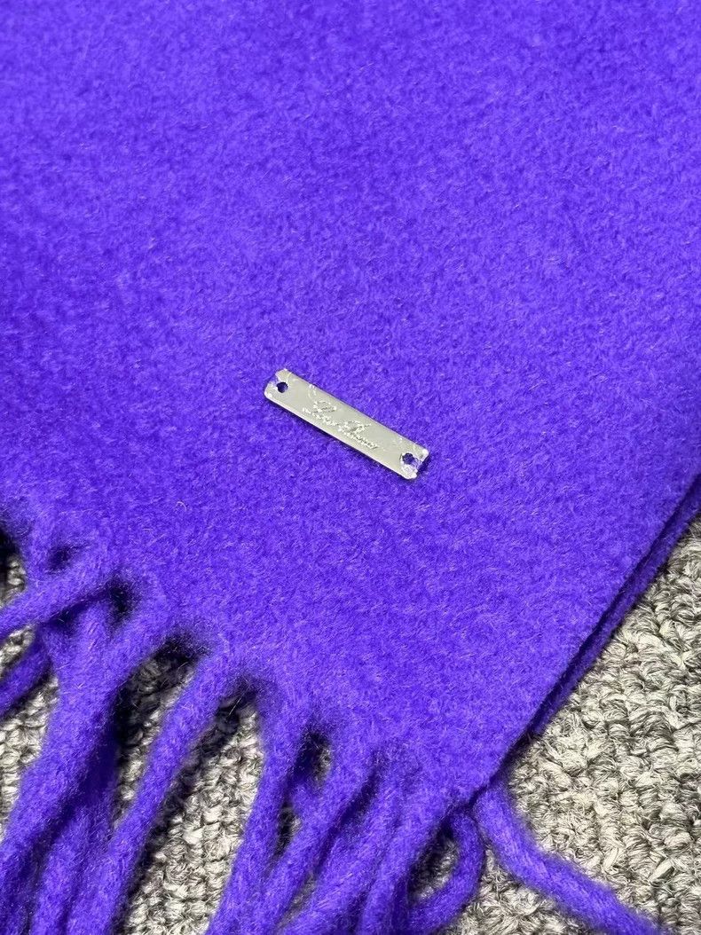 Loro Piana LORO PIANA Purple tasselled cashmere scarf Size ONE SIZE - 5 Thumbnail