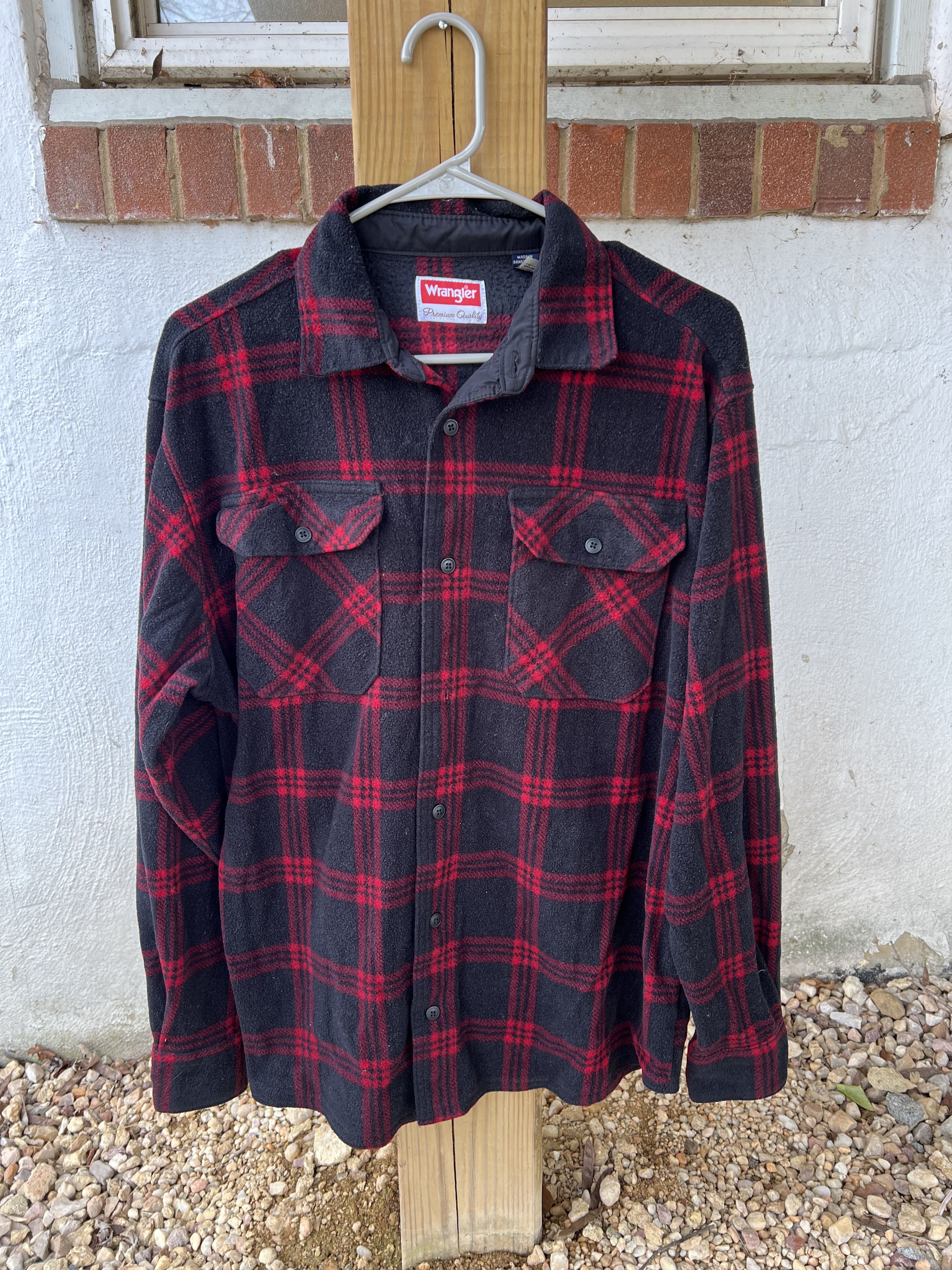 Wrangler Fleece Shirt Jacket Black Red Size US L / EU 52-54 / 3 - 1 Thumbnail