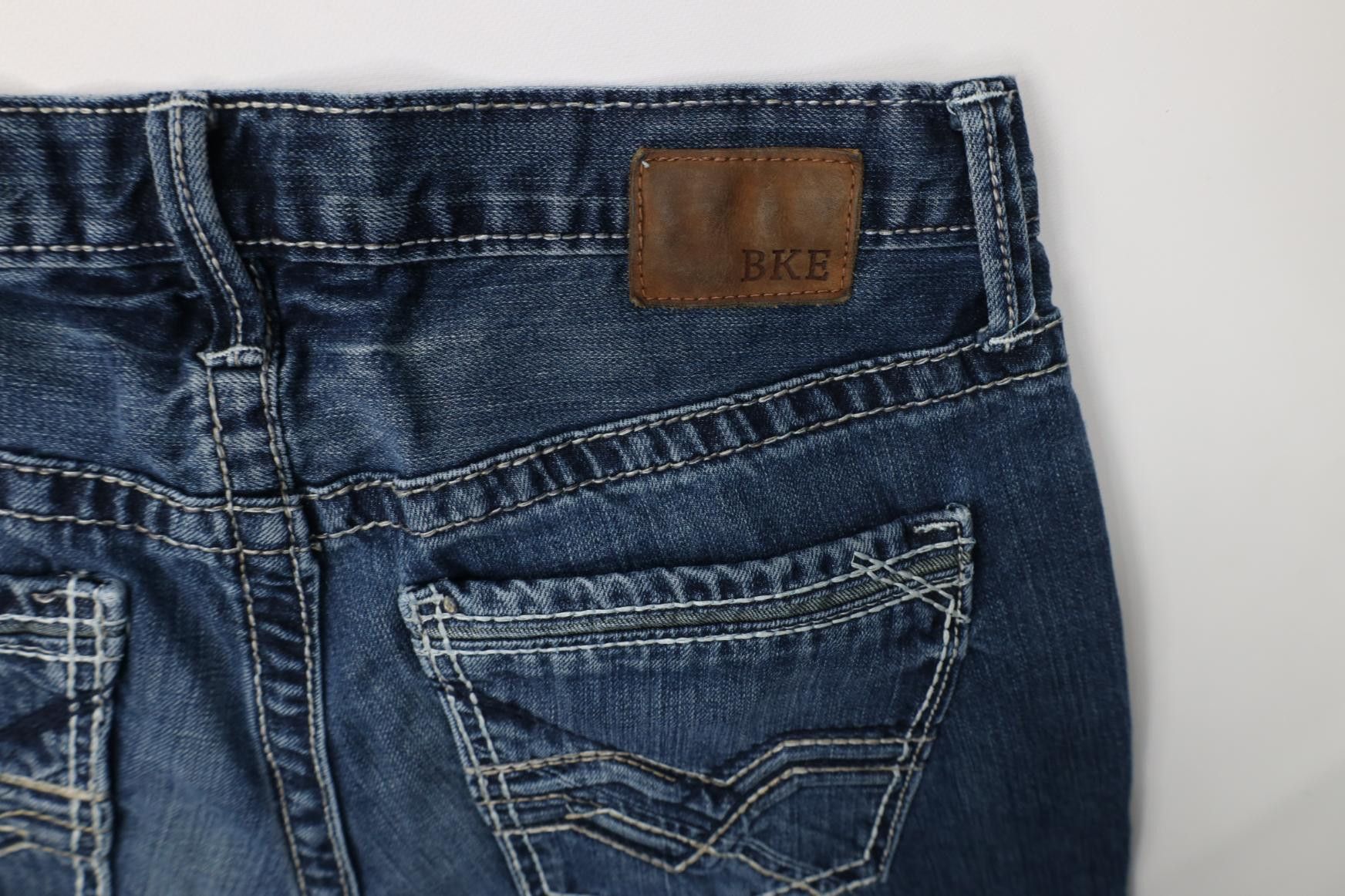 Vintage Buckle BKE Stitch Derek Wide Leg Bootcut Denim Jeans Blue Size US 34 / EU 50 - 13 Thumbnail