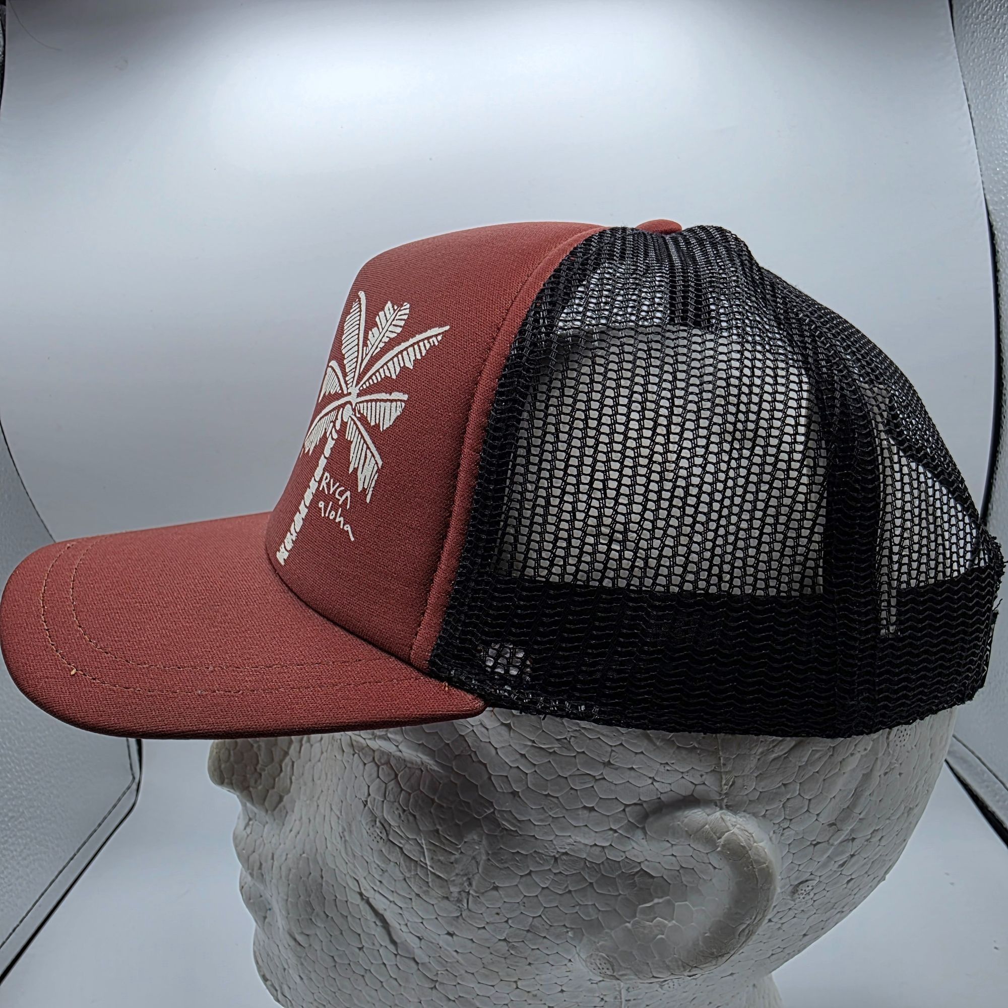 RVCA RVCA Aloha Adults Red Black Trucker Hat Casual Beach Summer Size ONE SIZE - 2 Thumbnail