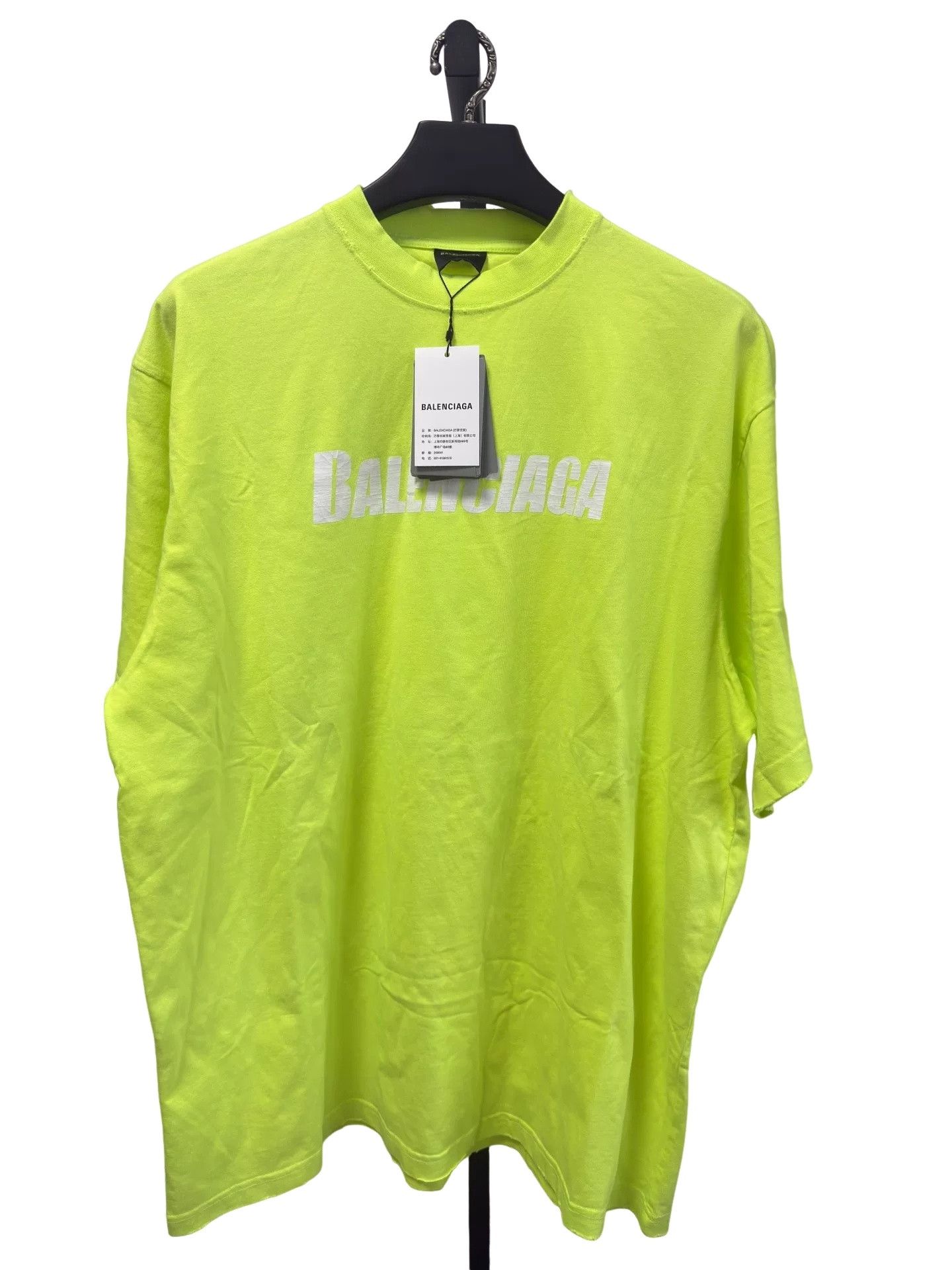 Balenciaga Balenciaga Neon Green Logo T-Shirt Size S Size US S / EU 44-46 / 1 - 1 Thumbnail