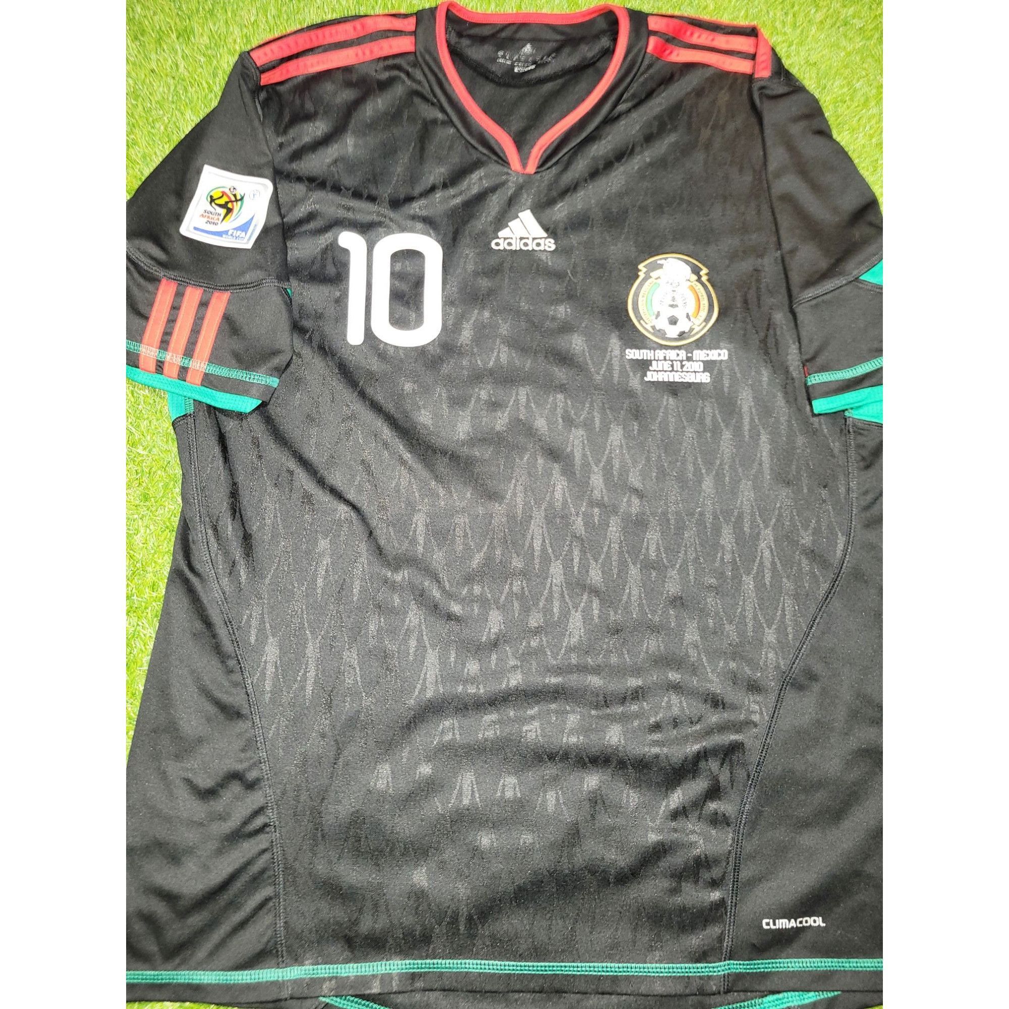 image of Adidas Blanco Mexico 2010 World Cup Away Black Soccer Jersey Xl, Men's