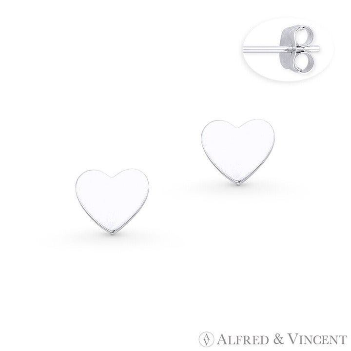 Other Flat Heart Love Charm Stud Earrings w/ Push-Back Posts Size ONE SIZE - 1 Preview