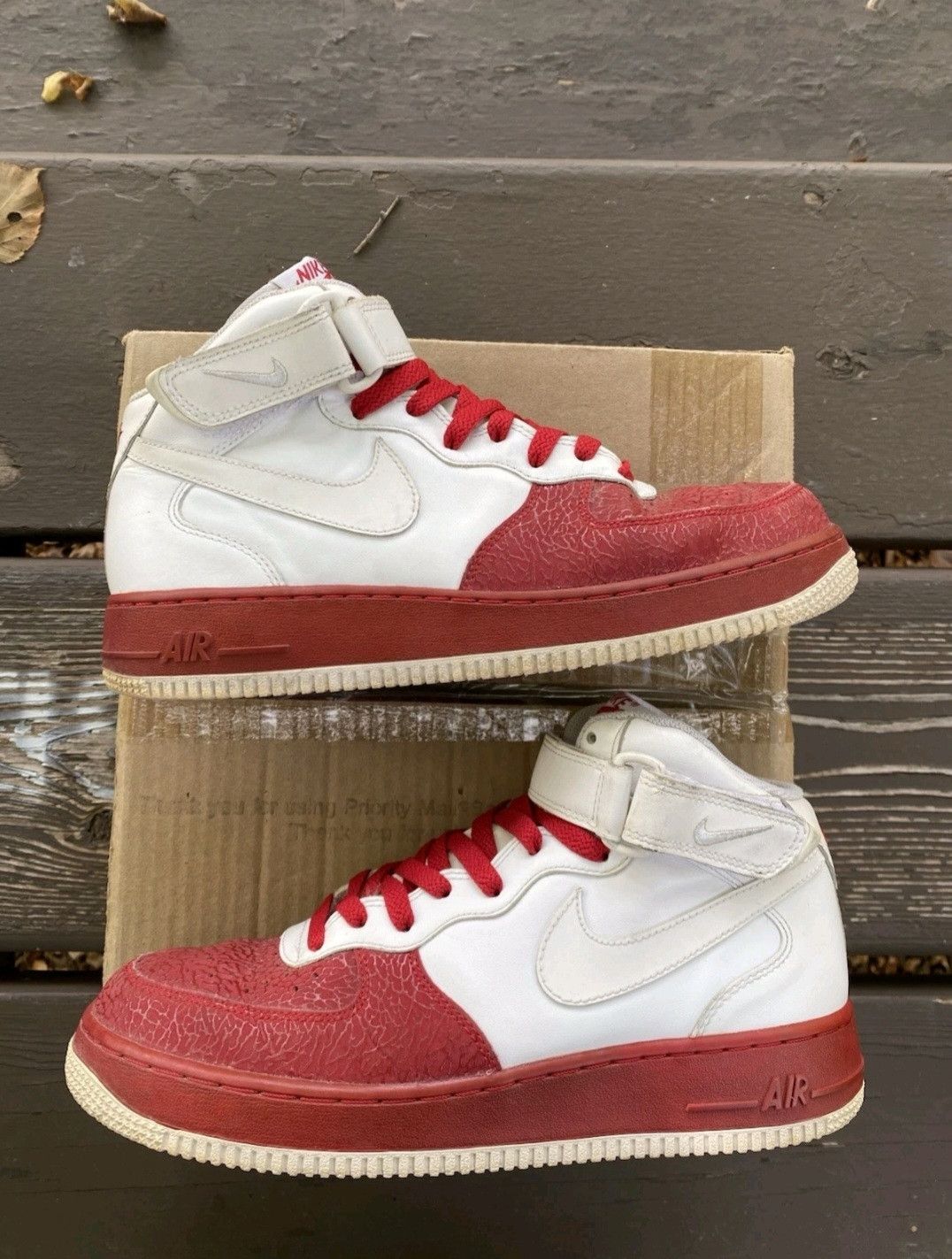 Nike Nike Air Force 1 Mid 07 White Varsity Red Size 8.5 Men Size US 8.5 / EU 41-42 - 3 Thumbnail