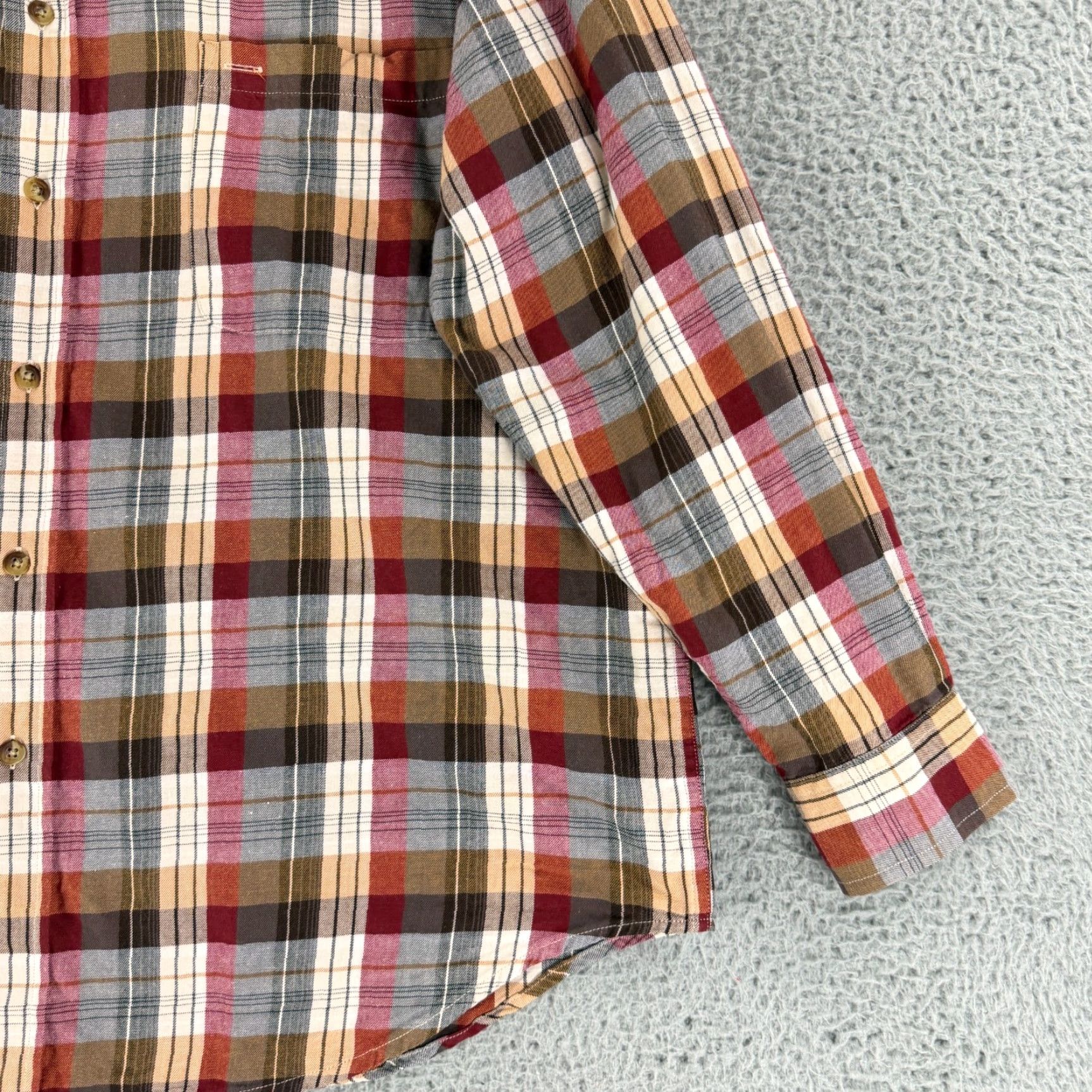 Vintage Woods & Gray Button-Down Shirt Mens Large Brown Plaid Long Sleeve Cotton Casual Size US L / EU 52-54 / 3 - 3 Thumbnail