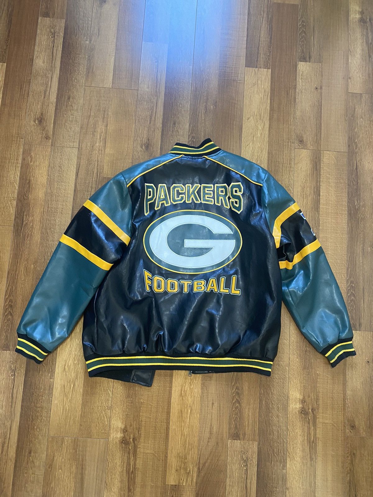 NFL Vintage NFL Green Bay Packers Faux Leather Varsity Bomber Jacket XL Size US XL / EU 56 / 4 - 2 Thumbnail