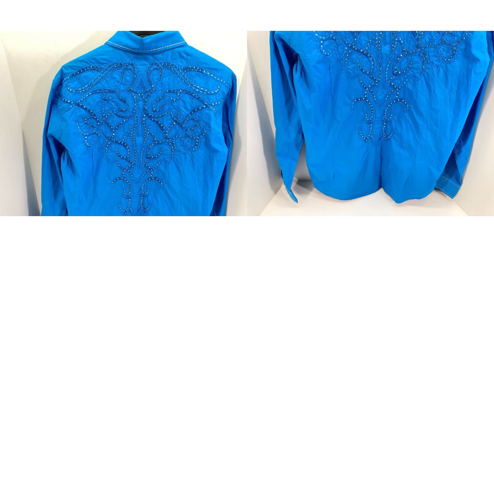 House of CB House of Lords Shirt Western Button Up Mens L Blue Embroidered Embellished Size US L / EU 52-54 / 3 - 9 Thumbnail