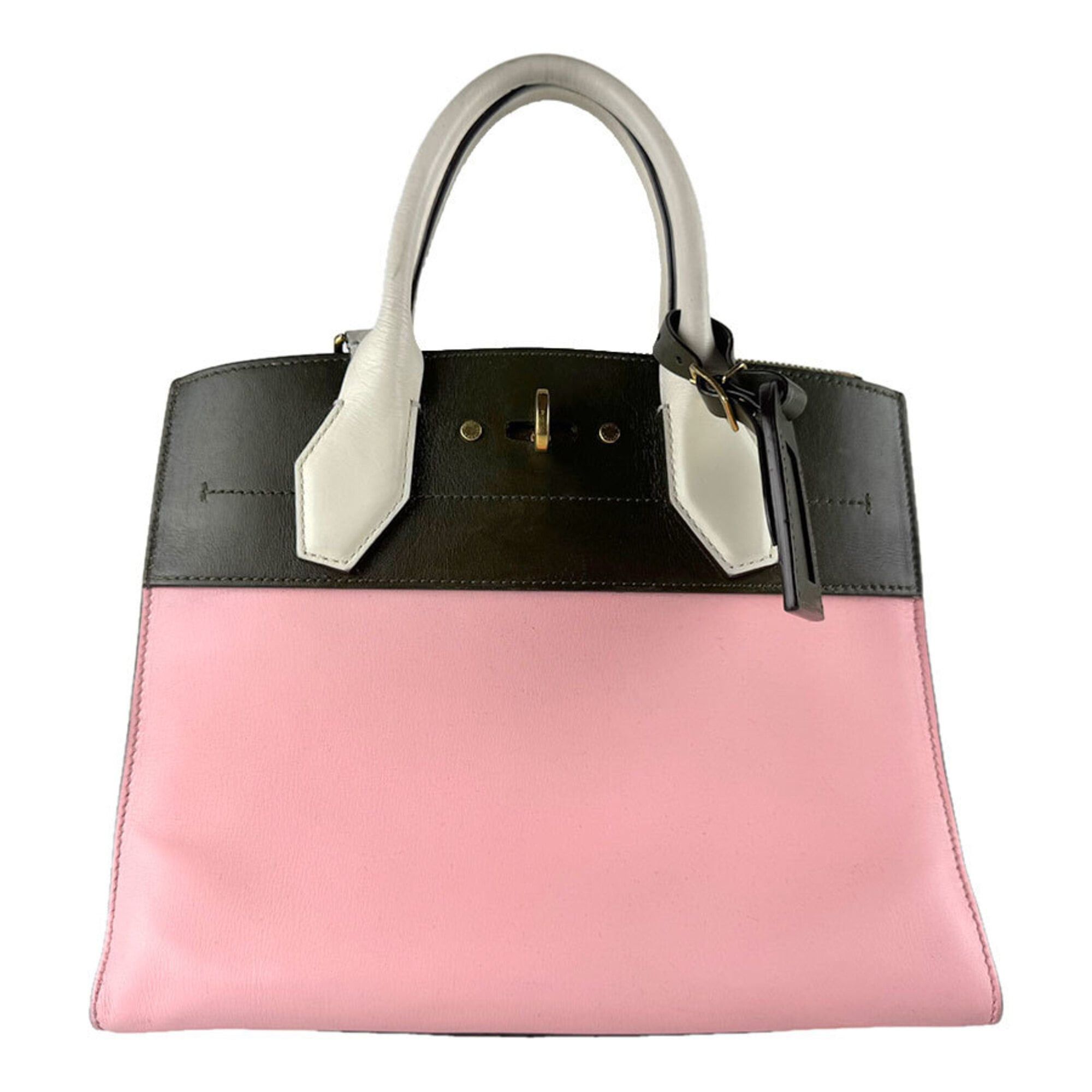 Louis Vuitton Louis Vuitton City Steamer PM Leather Handbag/Shoulder Bag, Pink, Khaki, White, Women's, M42188 z9256 Size ONE SIZE - 1 Thumbnail