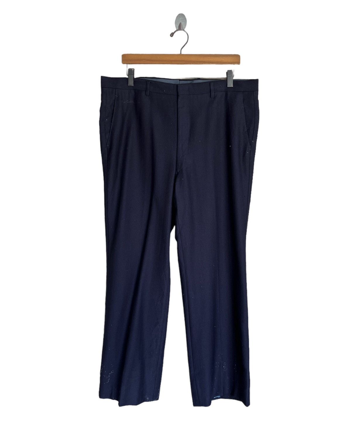image of Vintage Pierre Cardin Wool Pant in Blue Black, Men's (Size 38)