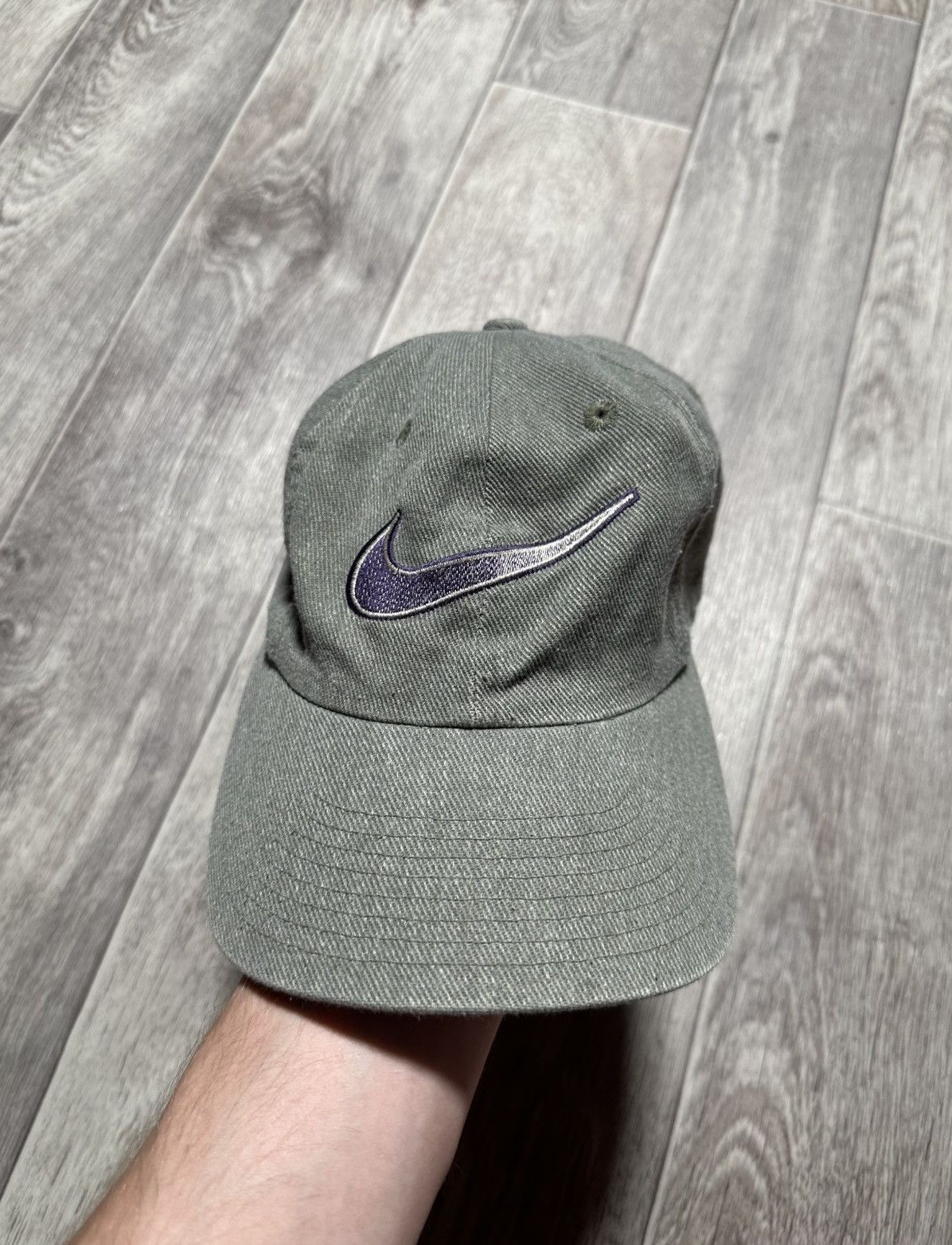 Nike Vintage Nike Swoosh Denim Hat Size ONE SIZE - 2 Thumbnail