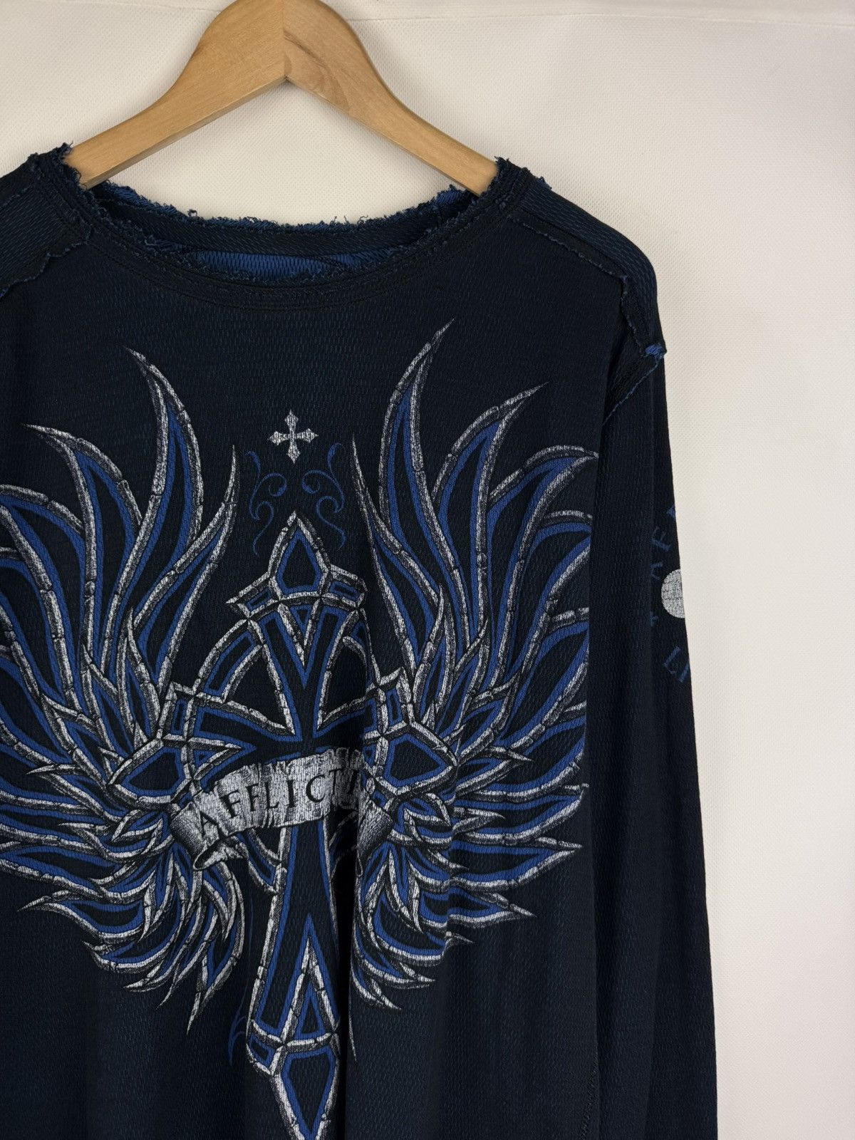Affliction Affliction Y2K Overprinted Reversible Sweater L/S Pullover Size US XL / EU 56 / 4 - 5 Thumbnail