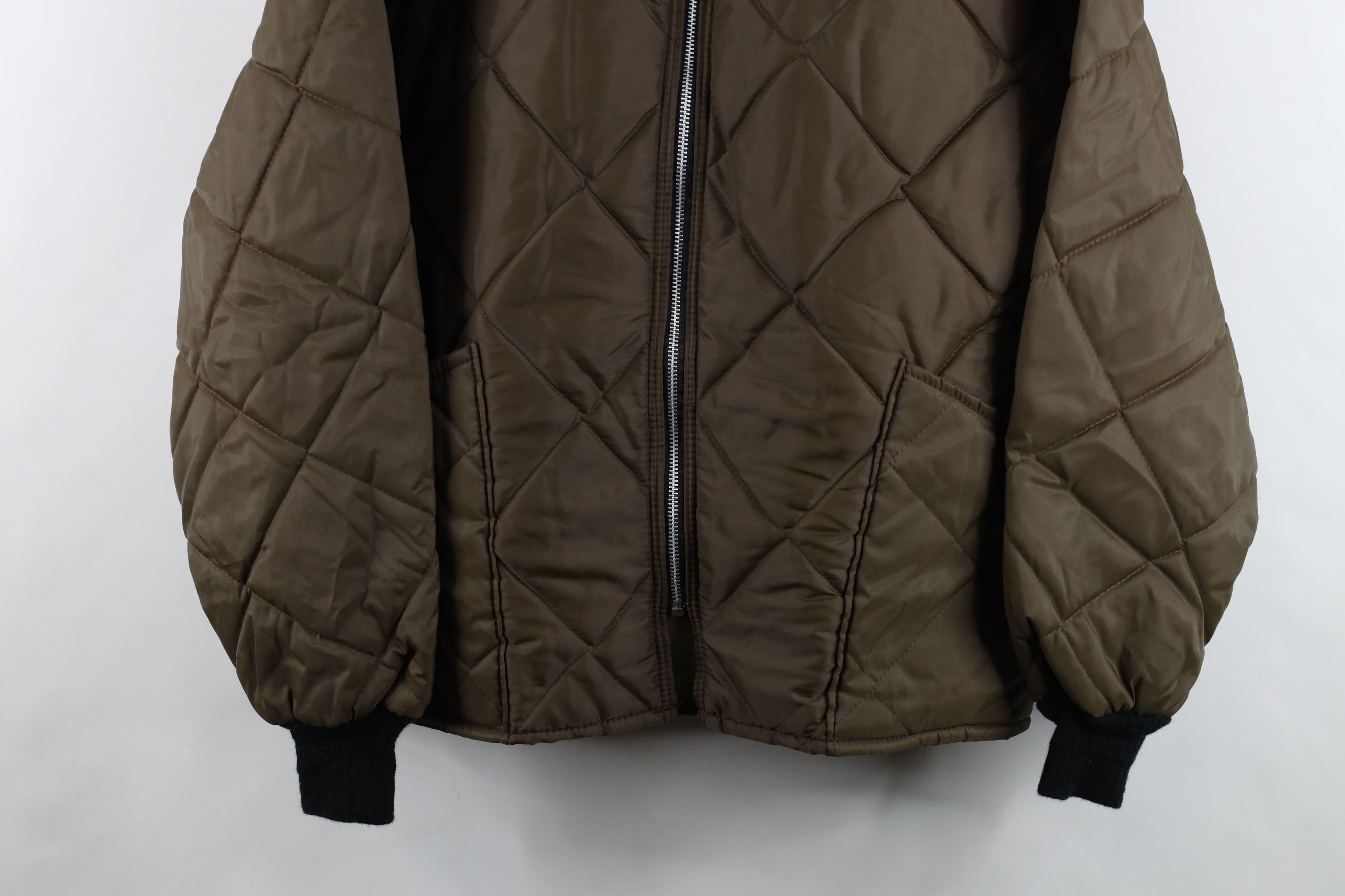 Vintage Vintage 70s Streetwear Blank Quilted Puffer Jacket Brown USA Size US XL / EU 56 / 4 - 3 Thumbnail