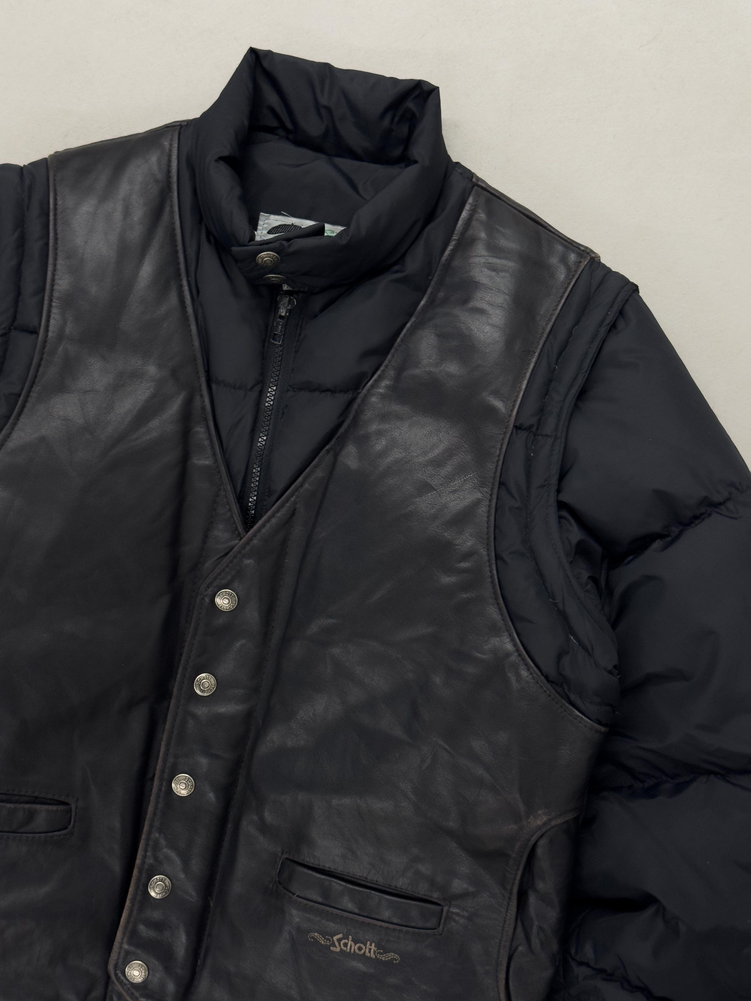 Schott 80’s Schott 2-in-1 Leather Down Jacket Size US M / EU 48-50 / 2 - 4 Thumbnail