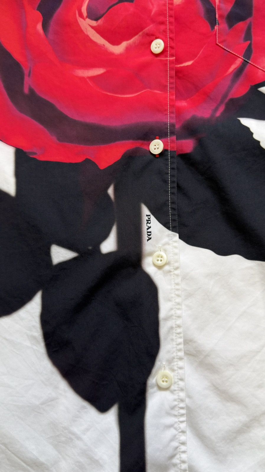 Prada S/S 19 ‘Red Rose Stencil’ Print Shirt Size US L / EU 52-54 / 3 - 10 Thumbnail