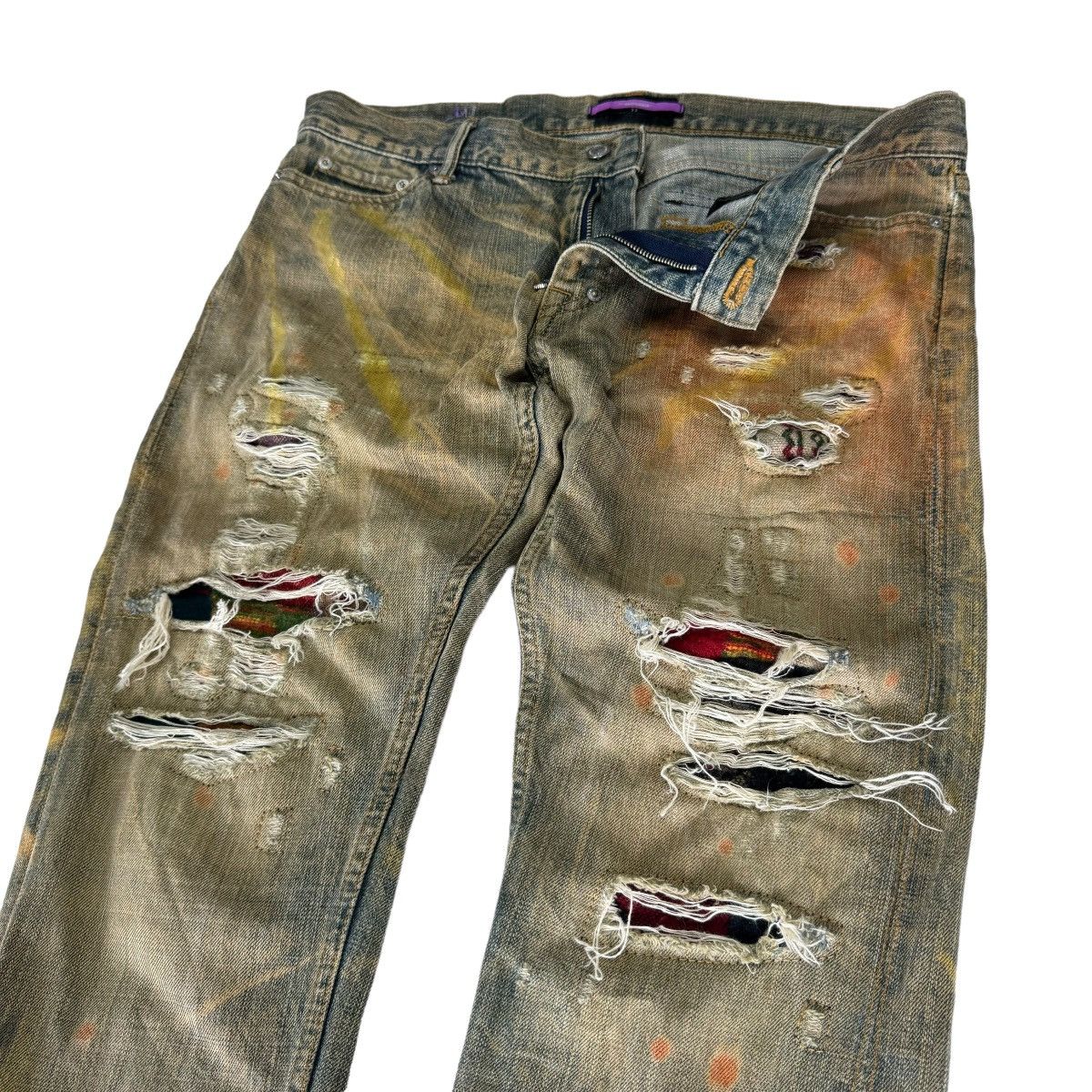 Japanese Brand ☀️SWAGGER PAINT SPLASH SELVEDGE DENIM PANTS Size US 34 / EU 50 - 9 Thumbnail