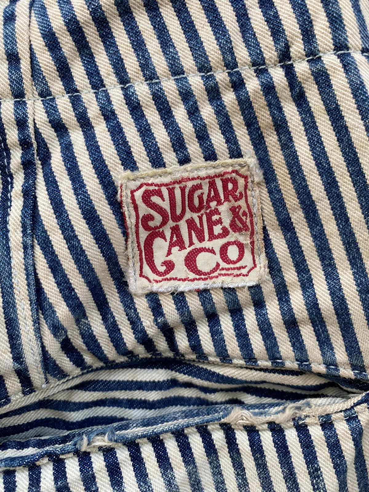 Sugar Cane 🔥RARE🔥Vtg SUGAR CANE&CO Distressed Hickory Workwear Pant Size US 30 / EU 46 - 10 Thumbnail